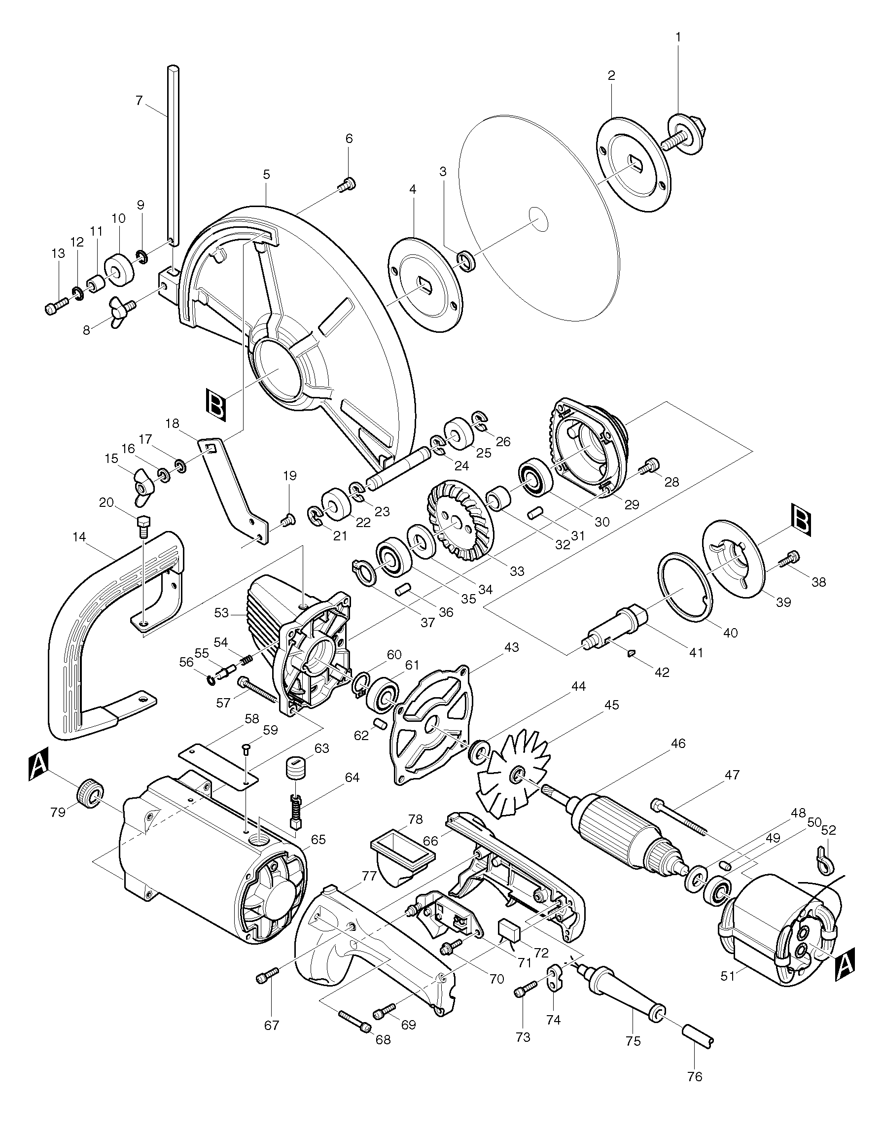 Makita 4110C parts diagram, sheet 1