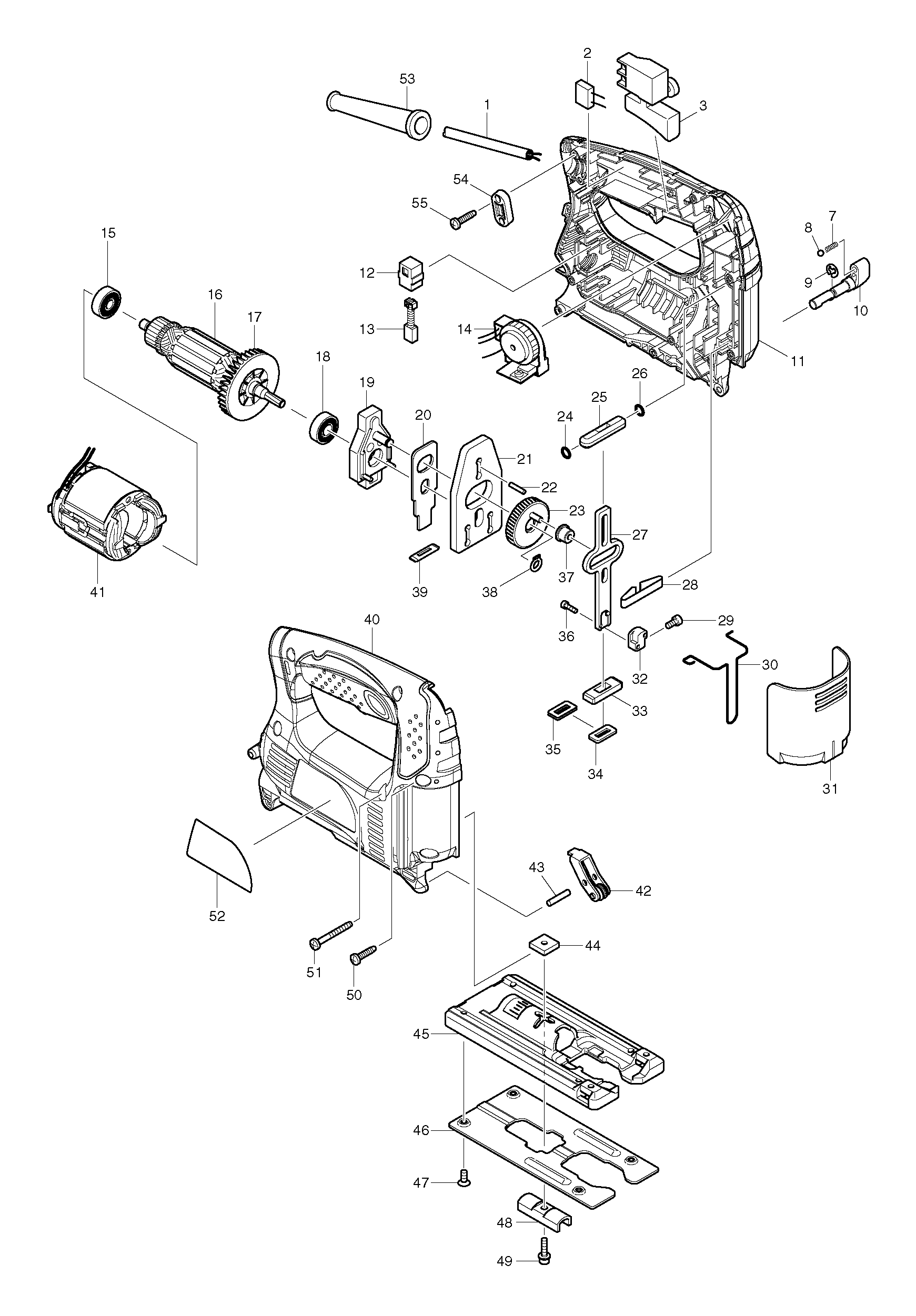 Makita 4329 parts diagram, sheet 1