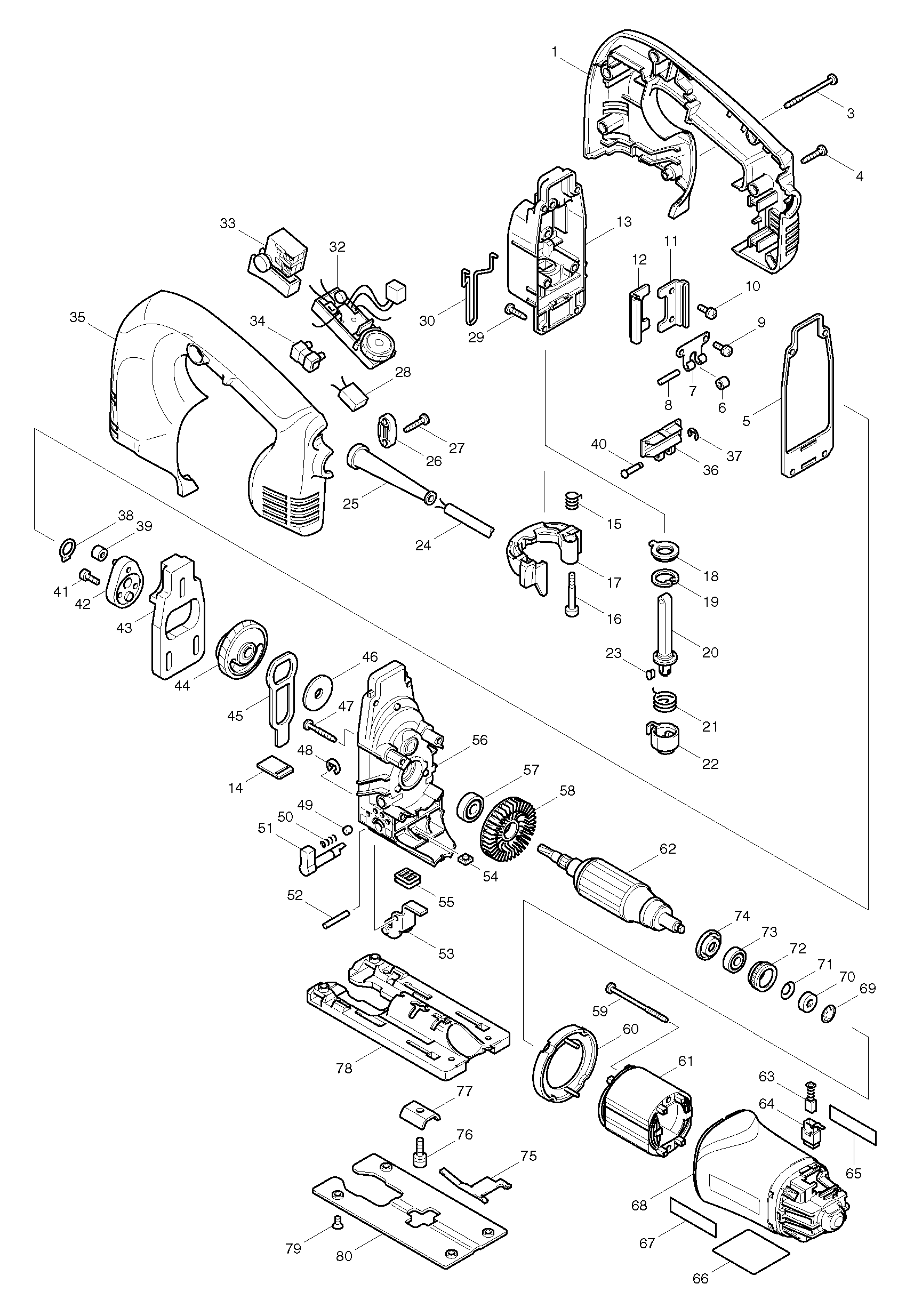 Makita 4340CT parts diagram, sheet 1