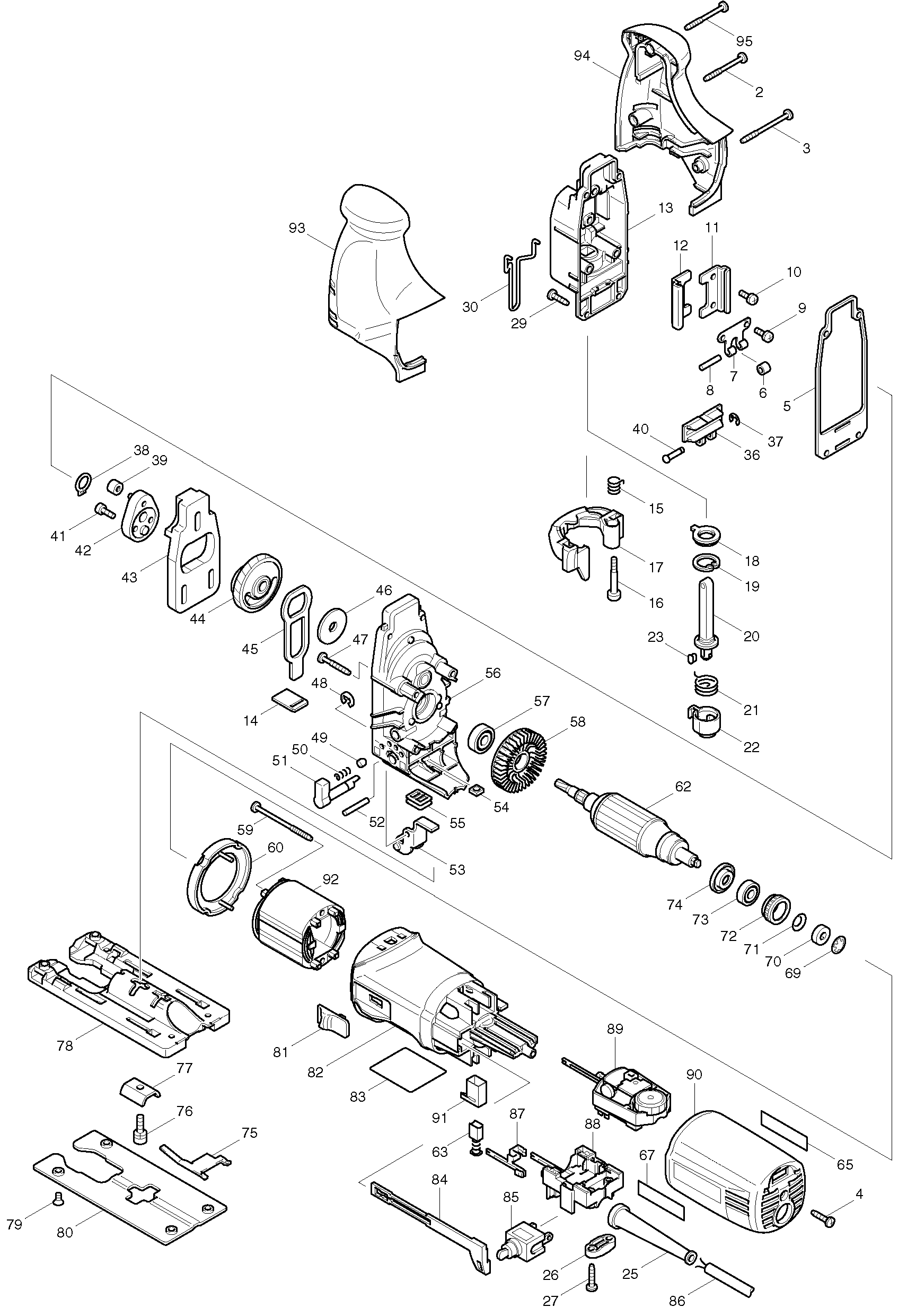 Makita 4341CT parts diagram, sheet 1