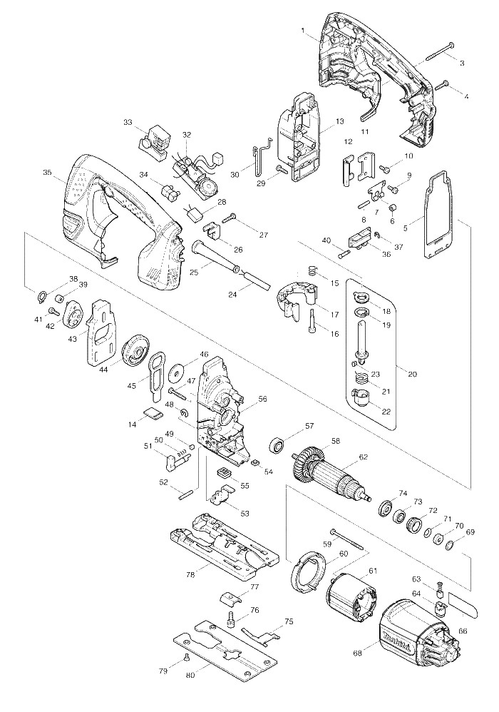 Makita 4350CT parts diagram, sheet 1