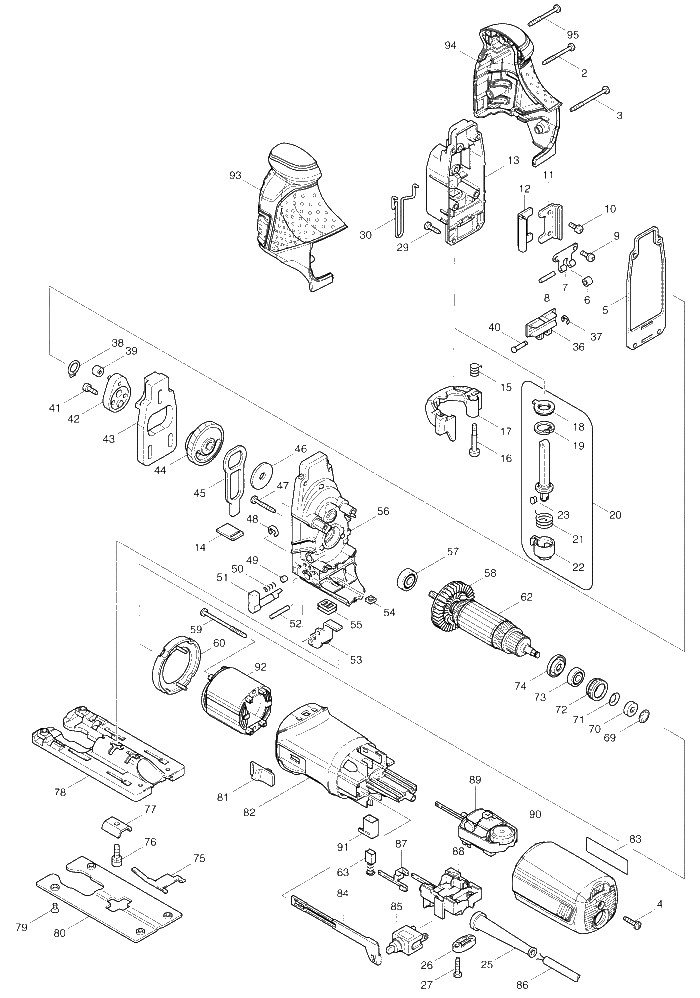 Makita 4351CT parts diagram, sheet 1