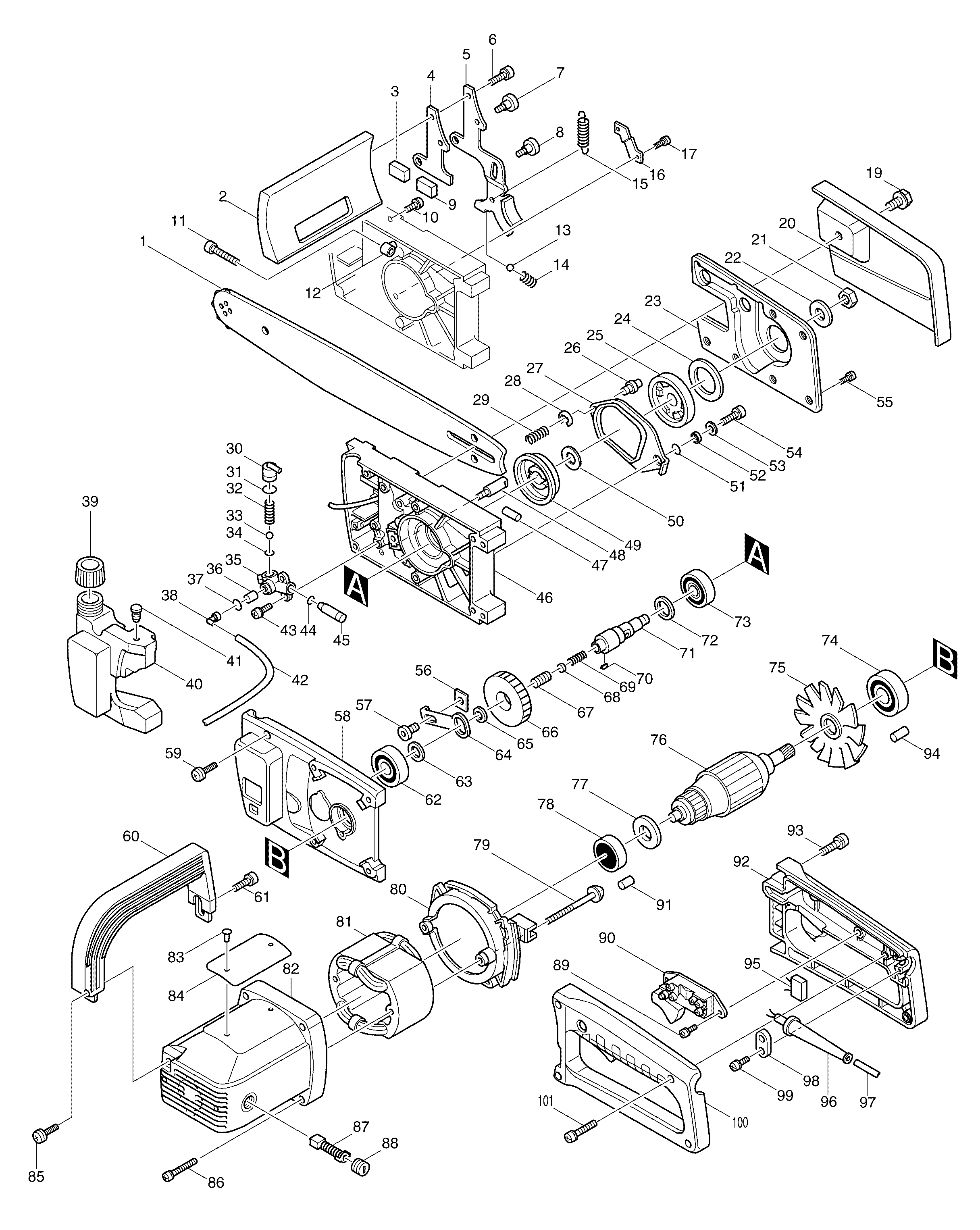 Makita 5014NB parts diagram, sheet 1