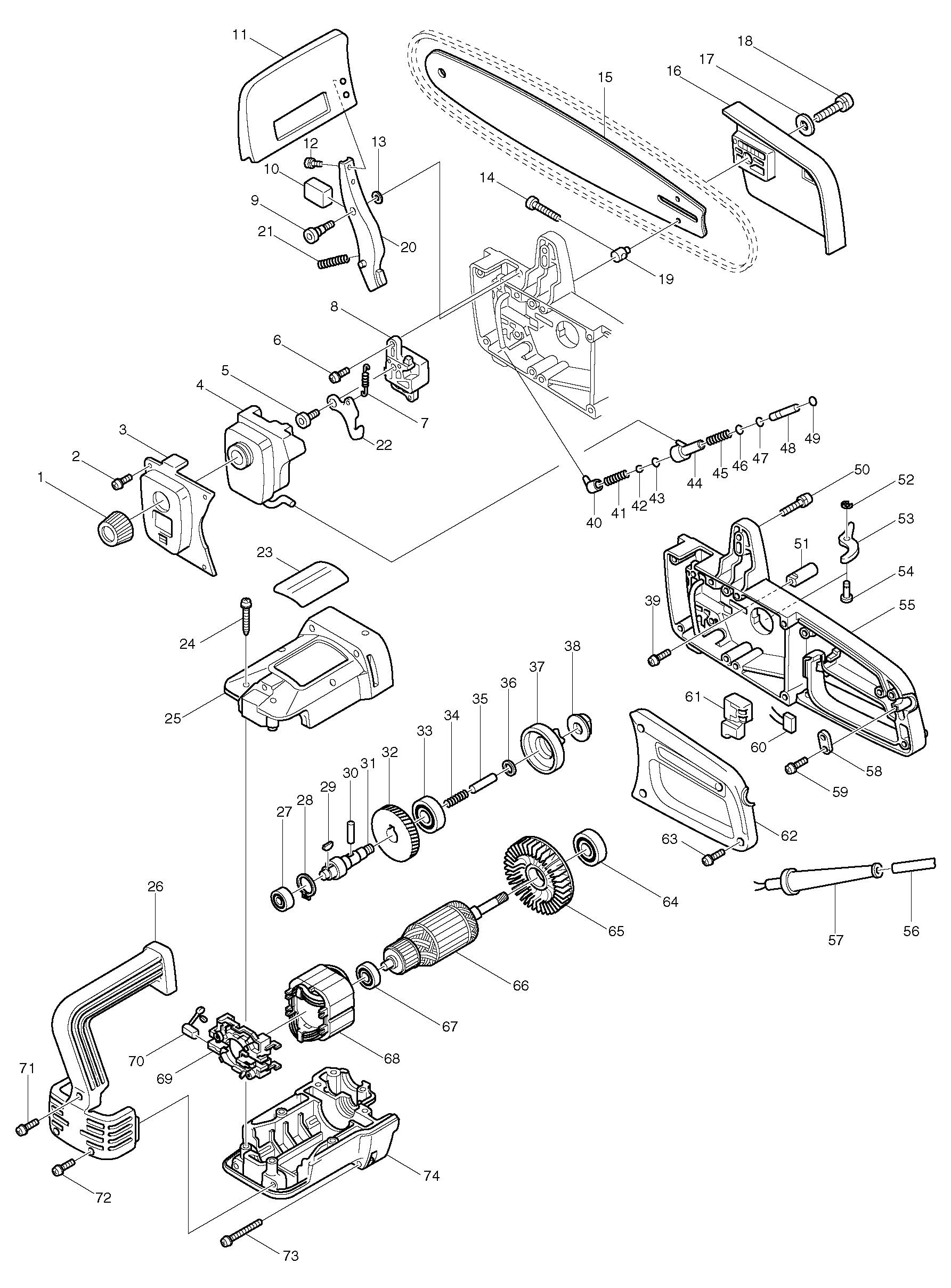 Makita 5016 parts diagram, sheet 1