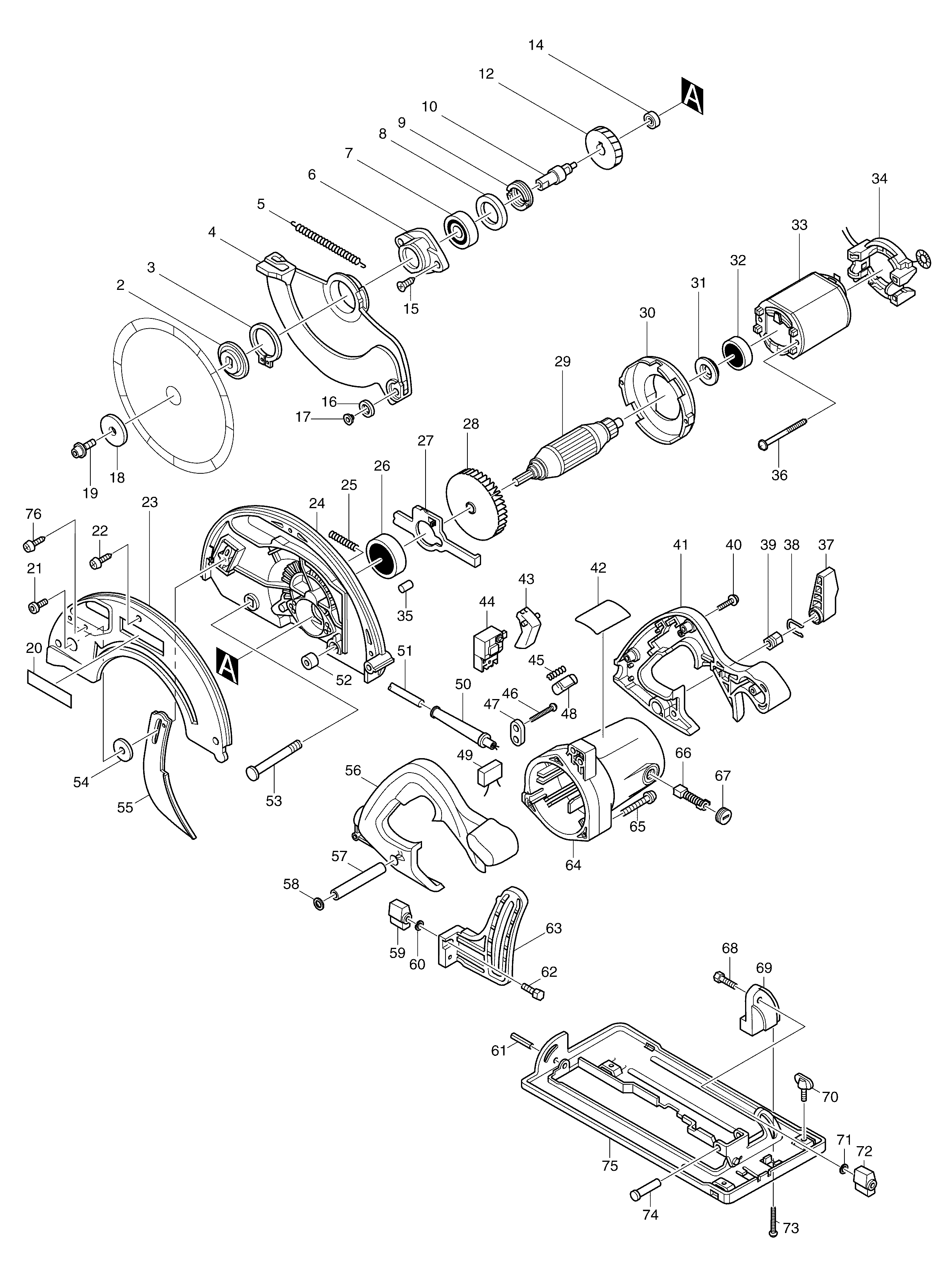 Makita 5603R parts diagram, sheet 1