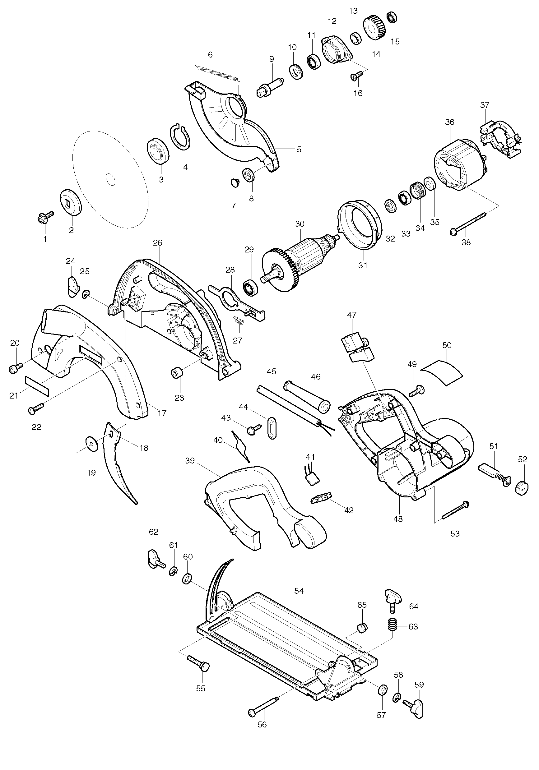 Makita 5604R parts diagram, sheet 1