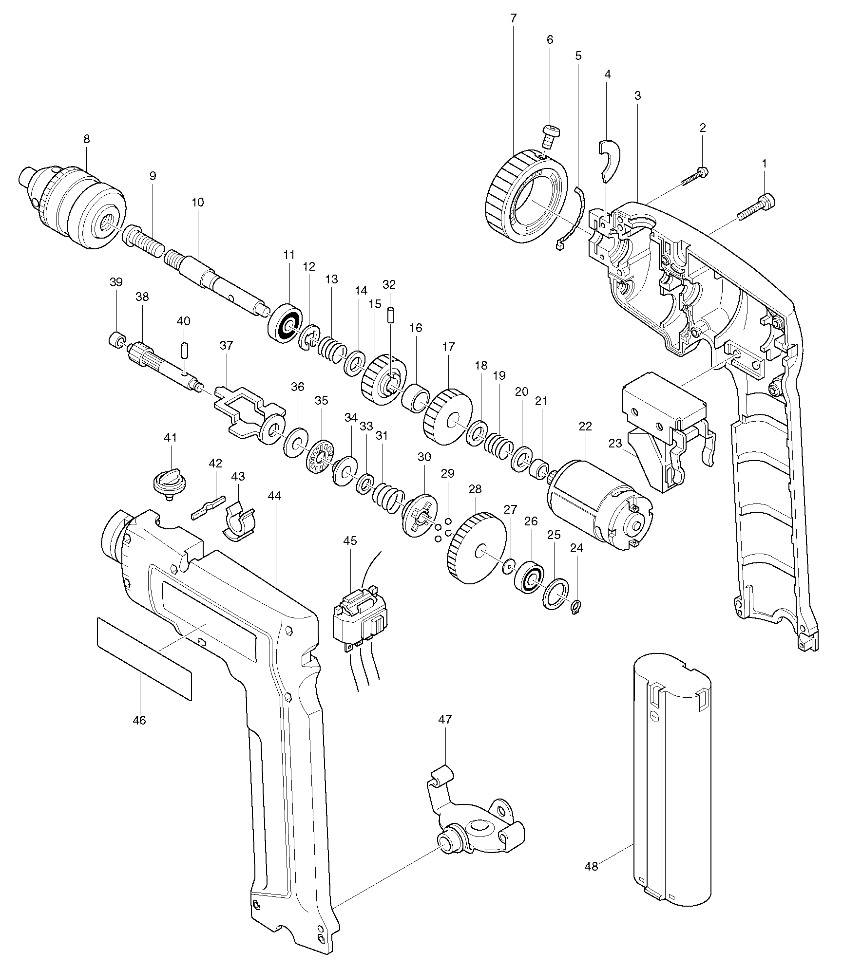 Makita 6093D parts diagram, sheet 1