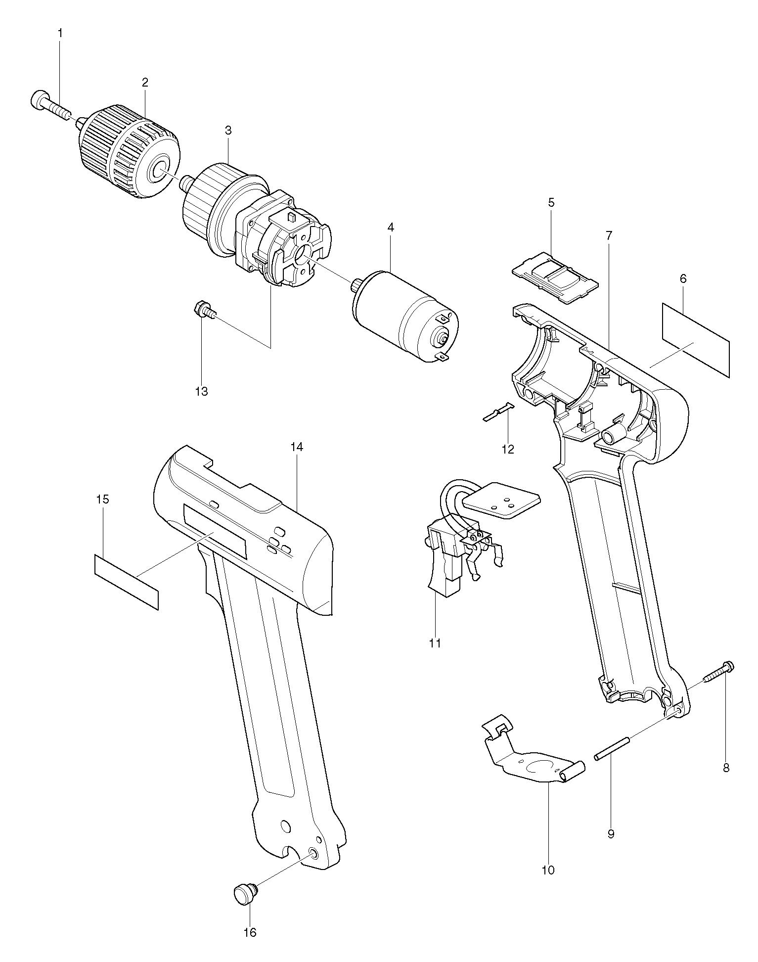 Makita 6096D parts diagram, sheet 1