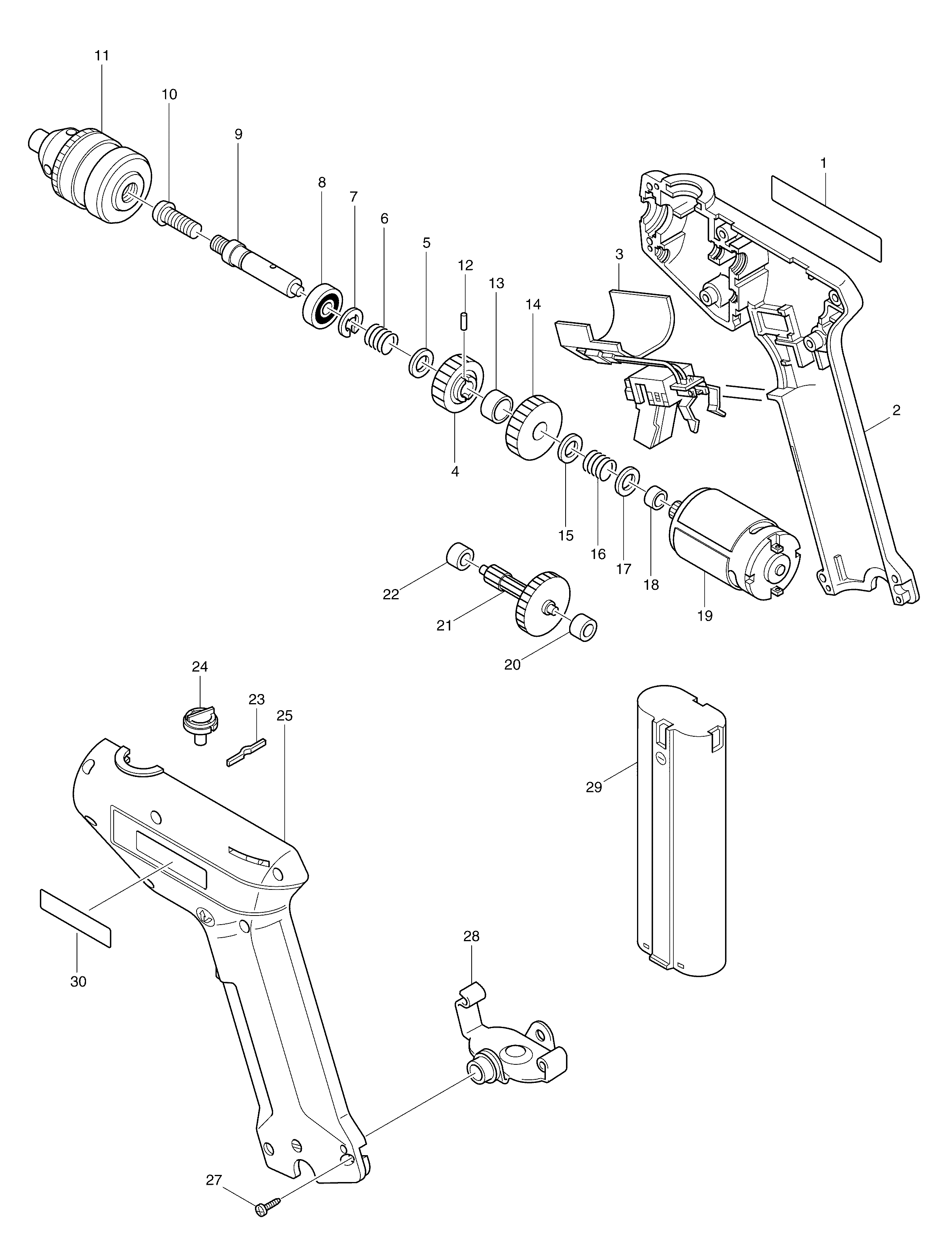 Makita 6172D parts diagram, sheet 1