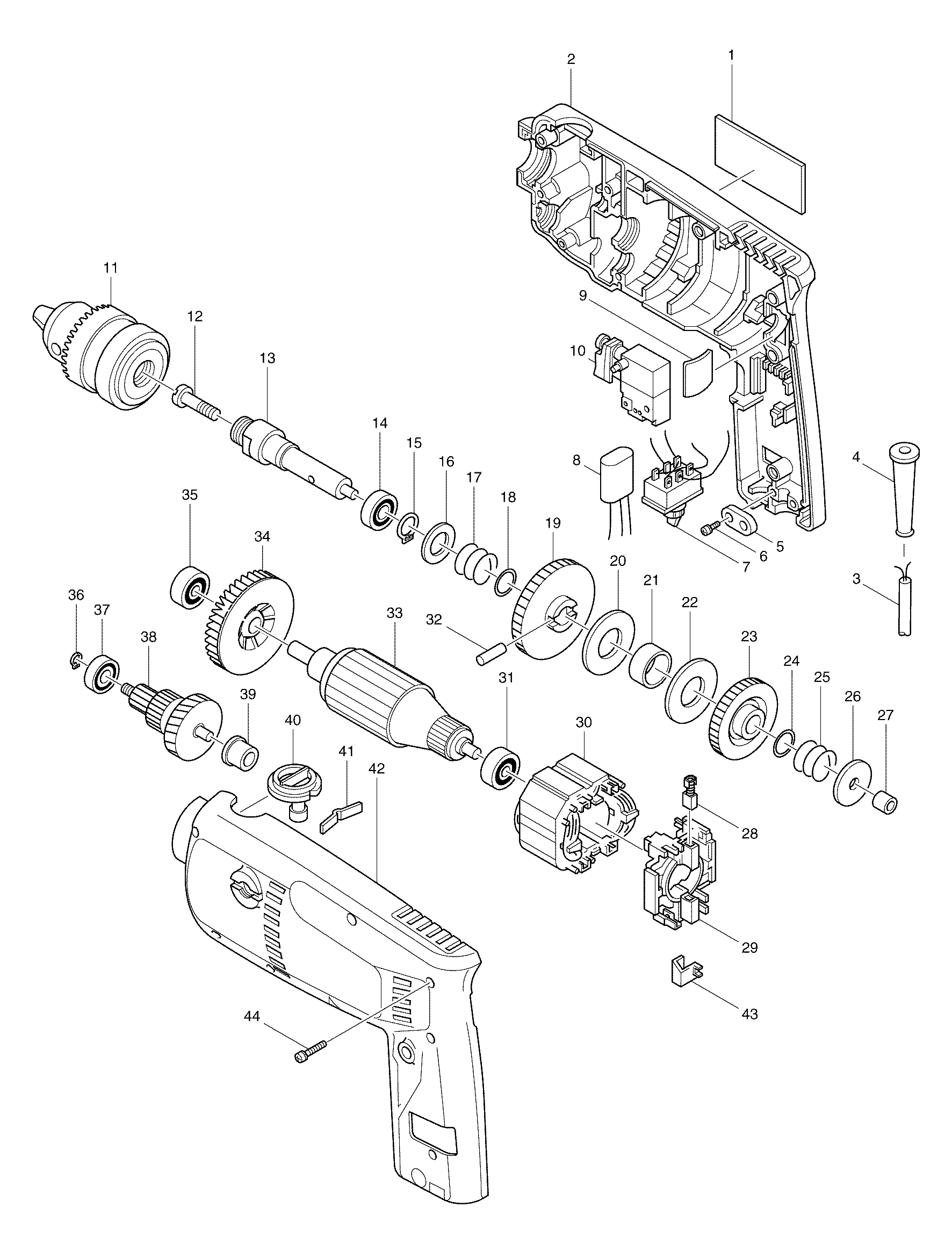 Makita 6310 parts diagram, sheet 1