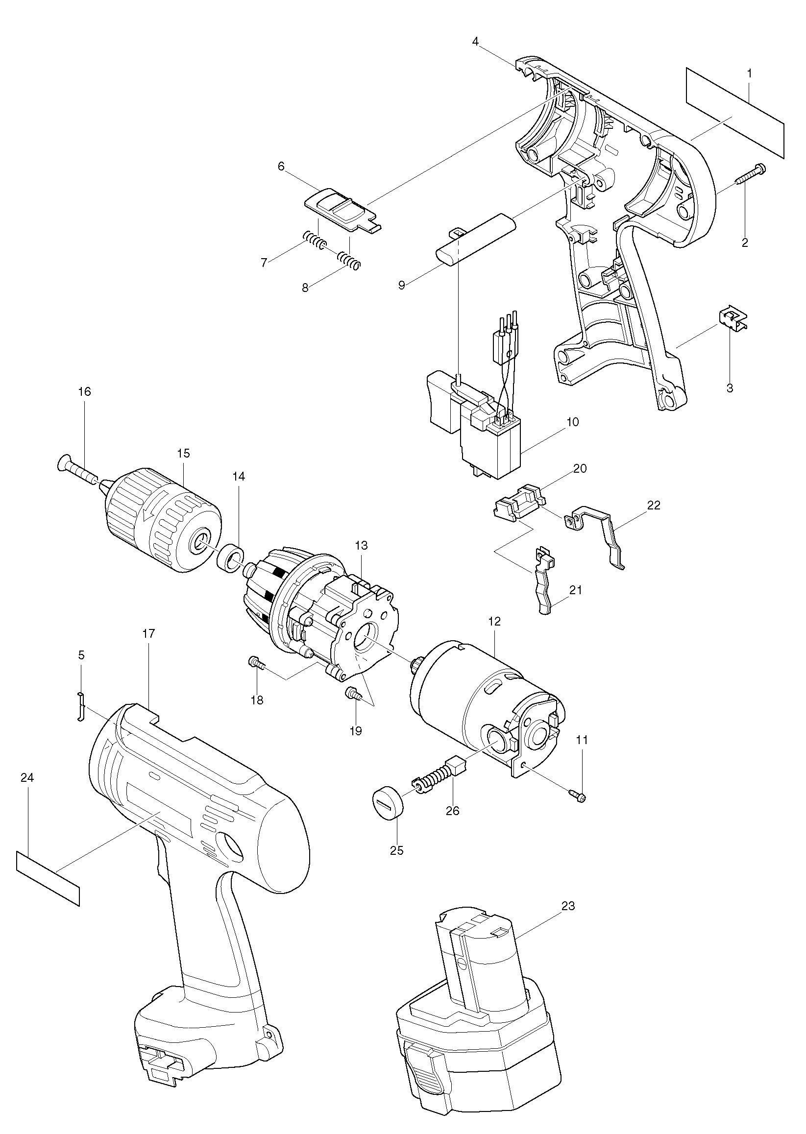 Makita 6313D parts diagram, sheet 1