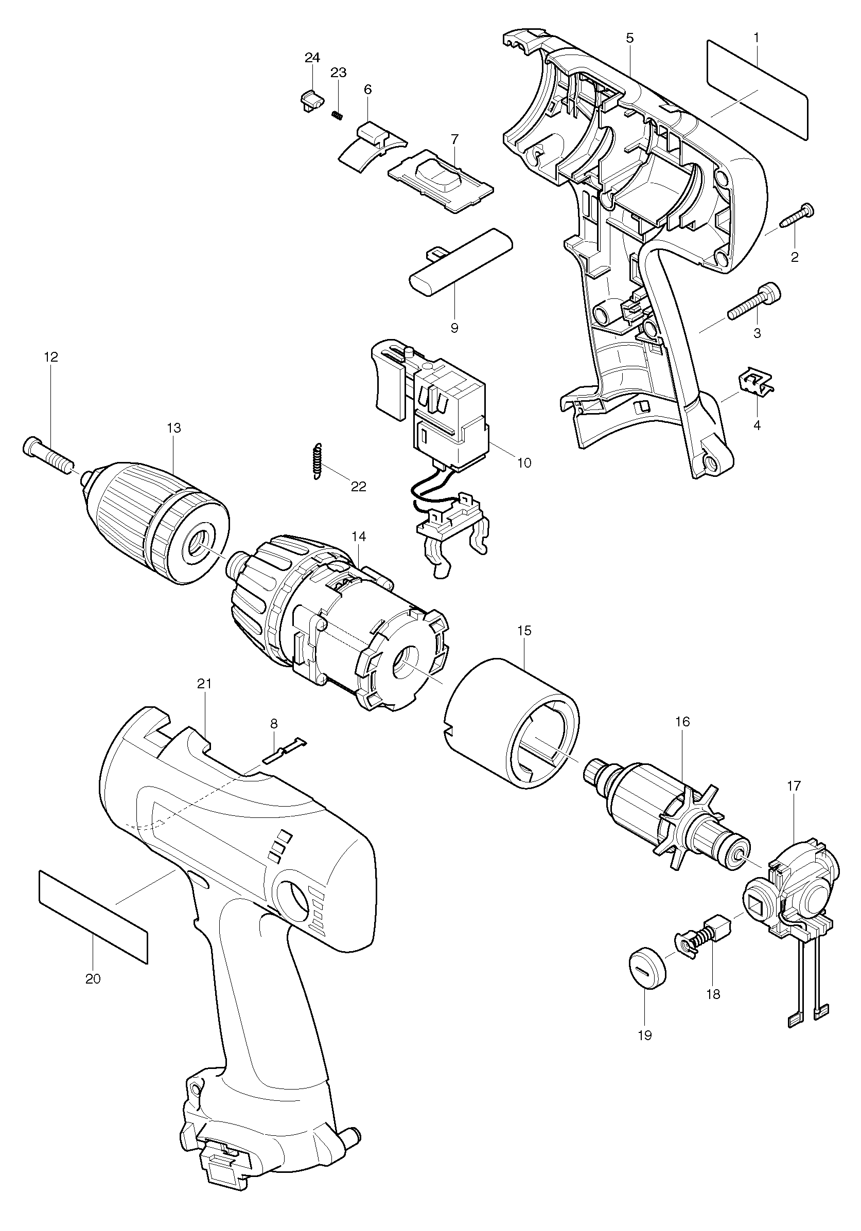Makita 6317D parts diagram, sheet 1