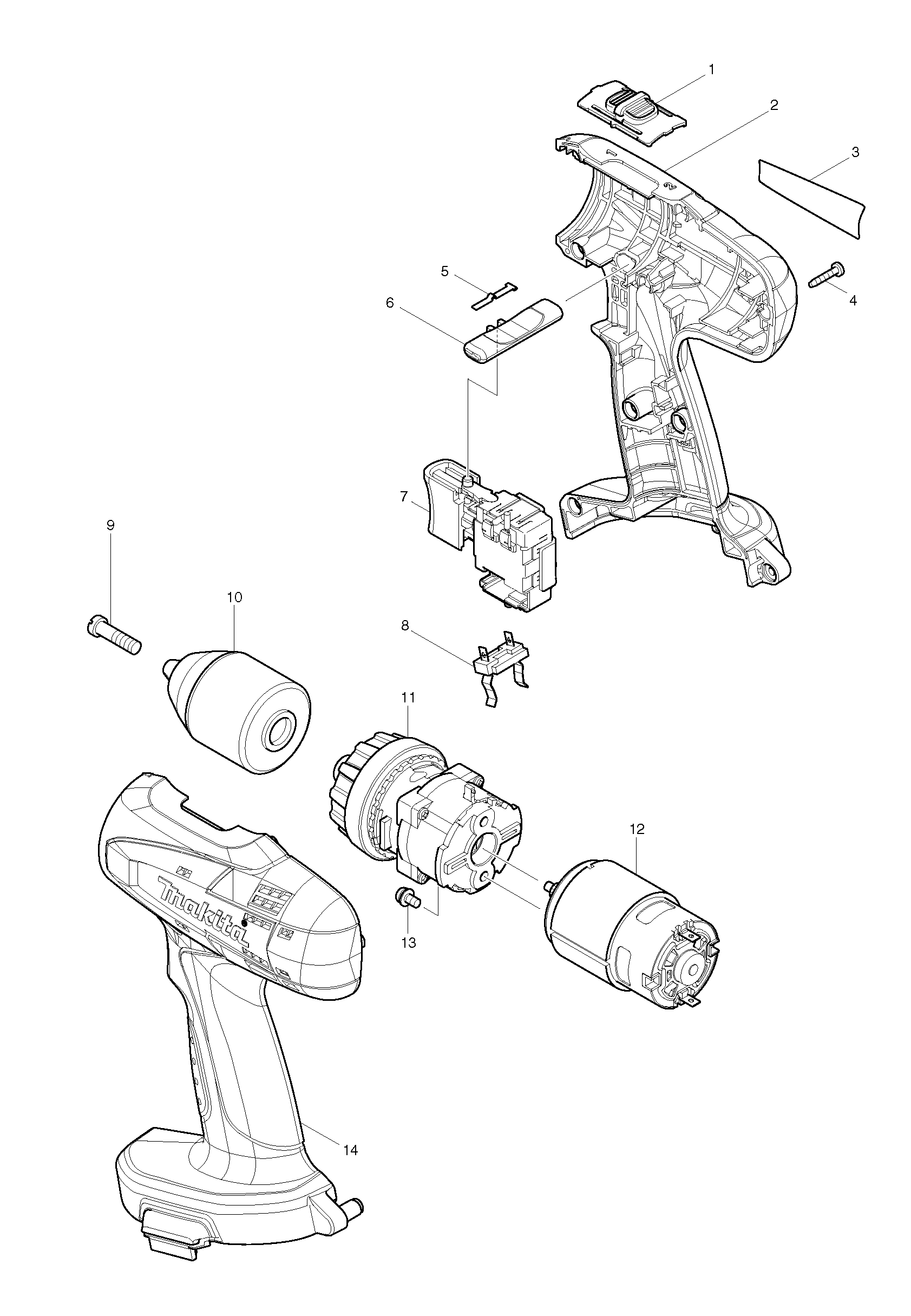 Makita 6391D parts diagram, sheet 1