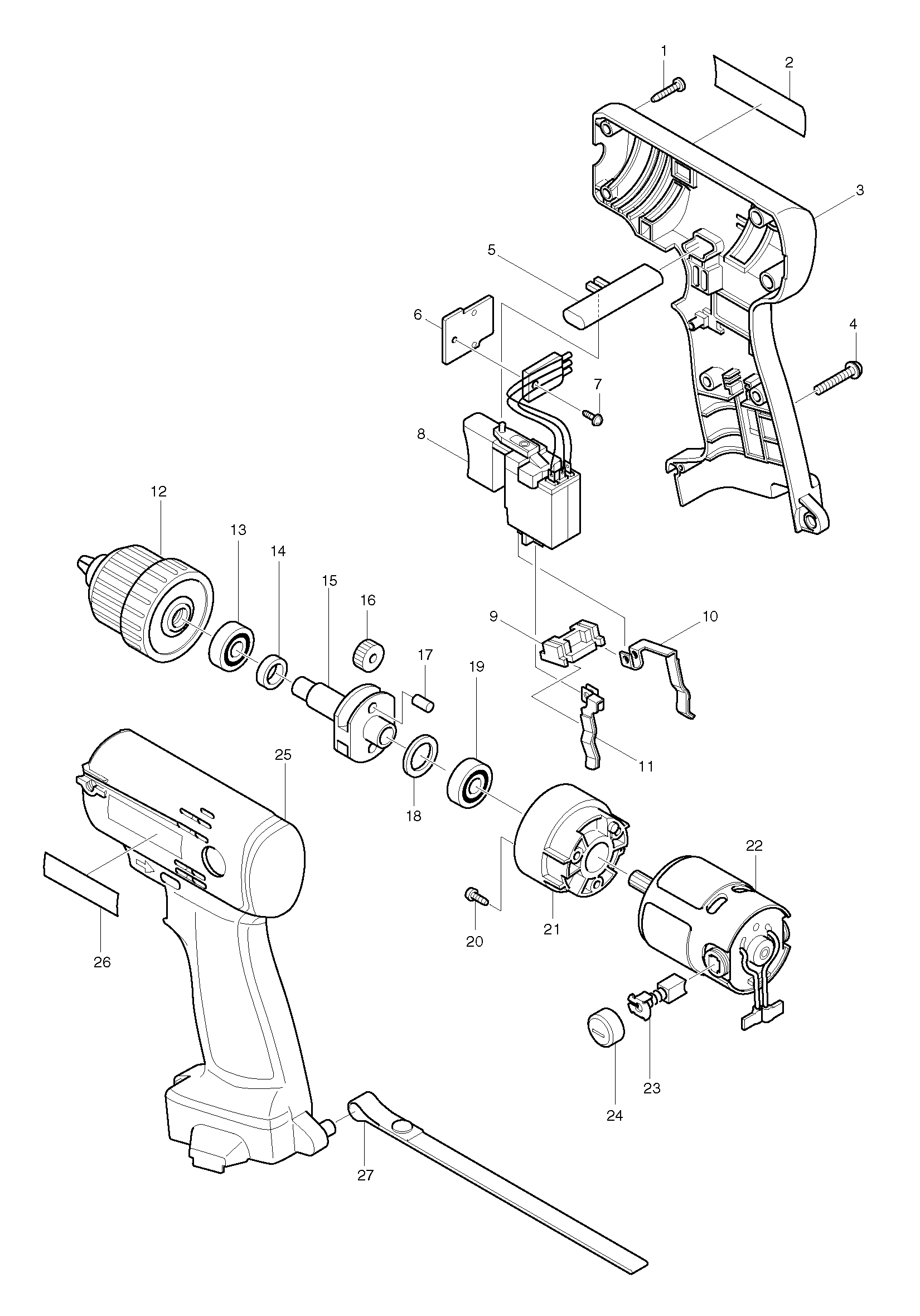 Makita 6503D parts diagram, sheet 1