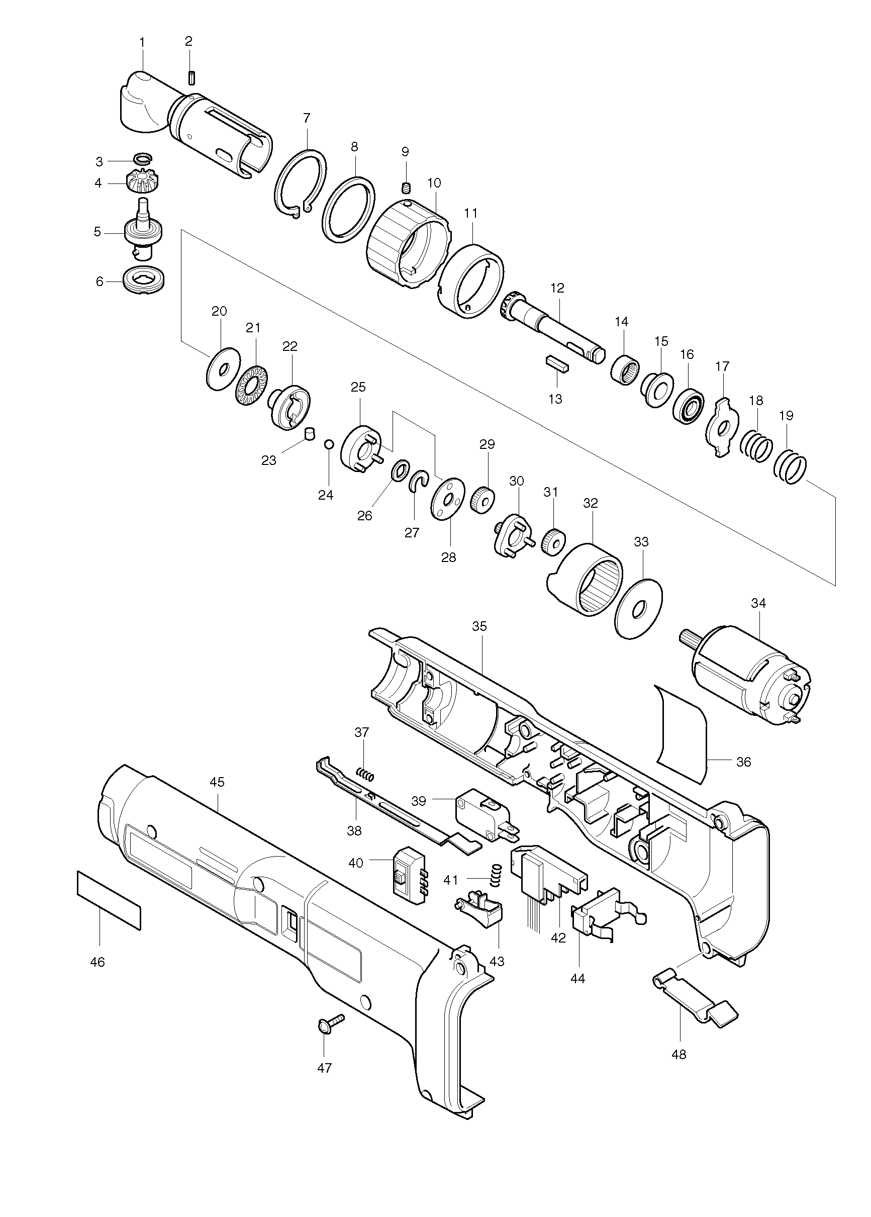 Makita 6706D parts diagram, sheet 1
