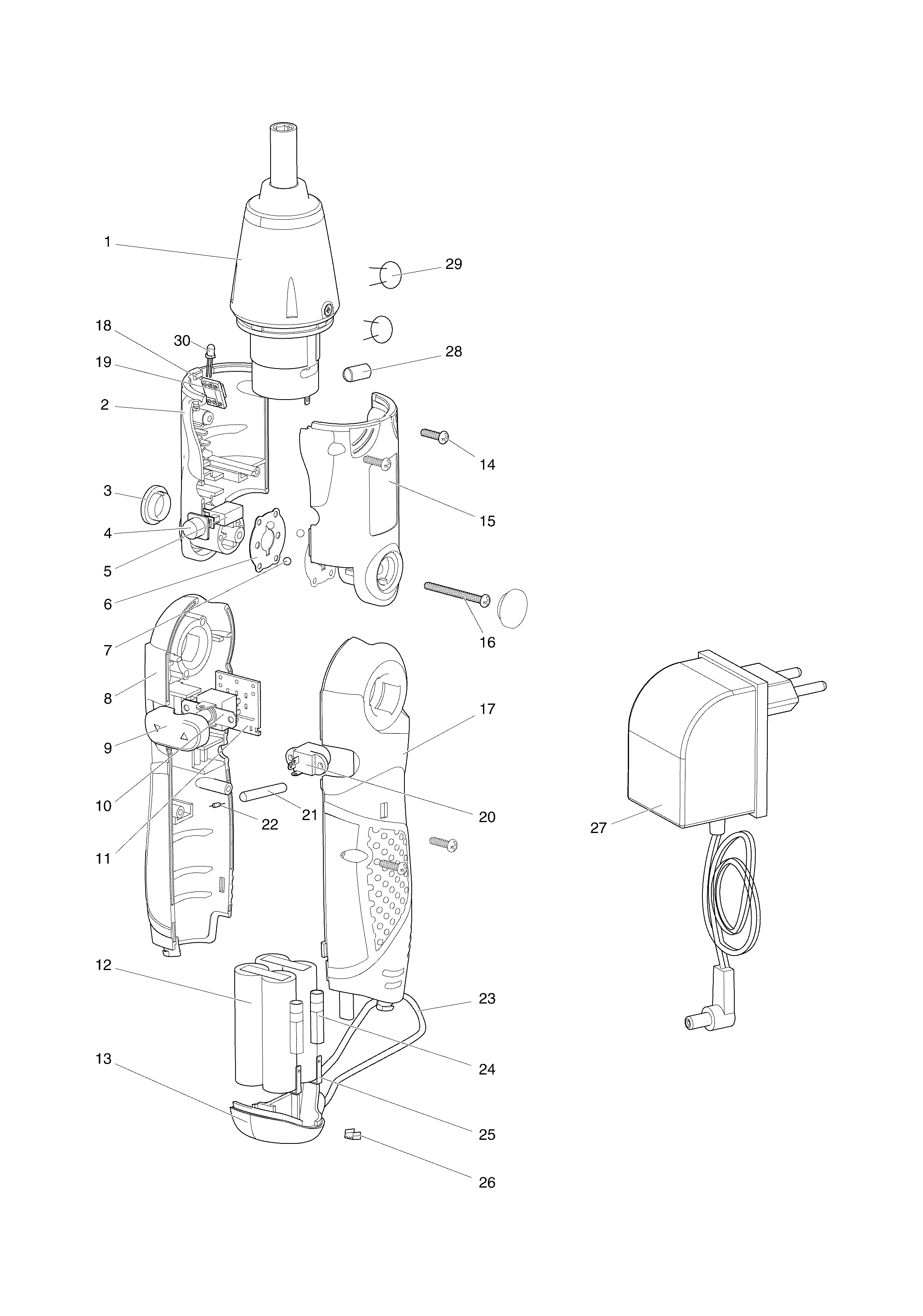 Makita 6722DW parts diagram, sheet 1
