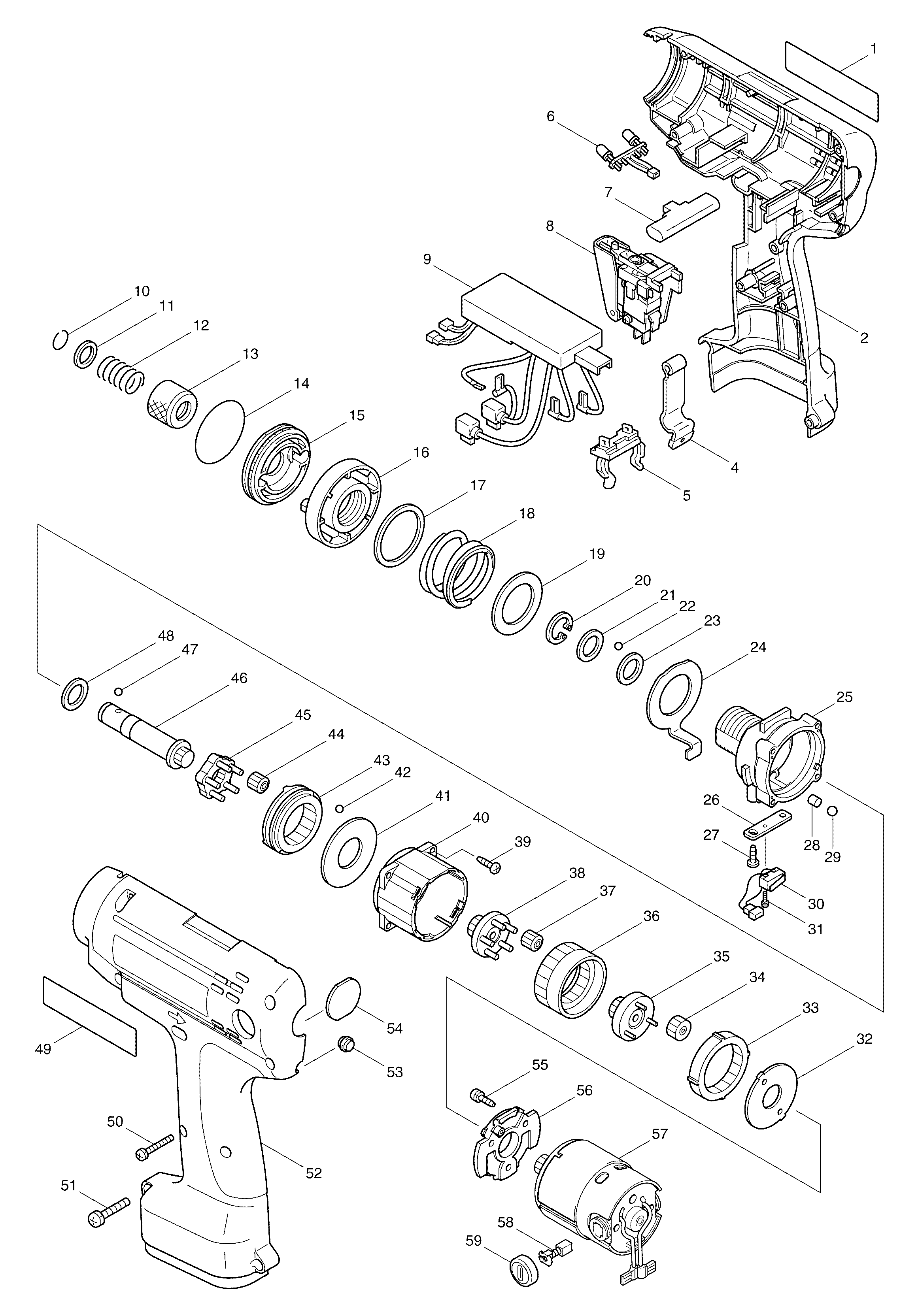 Makita 6796FD parts diagram, sheet 1