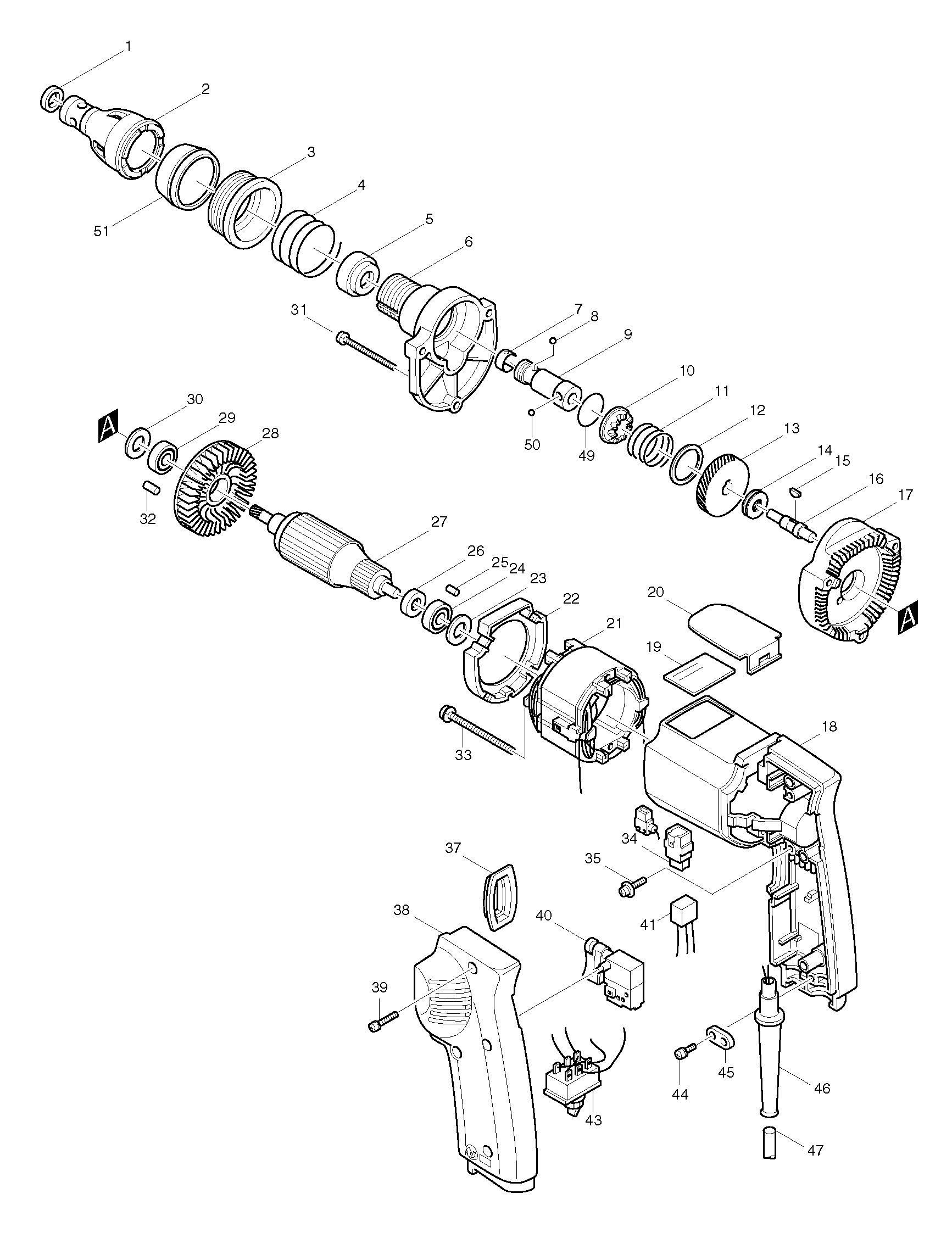Makita 6820V parts diagram, sheet 1