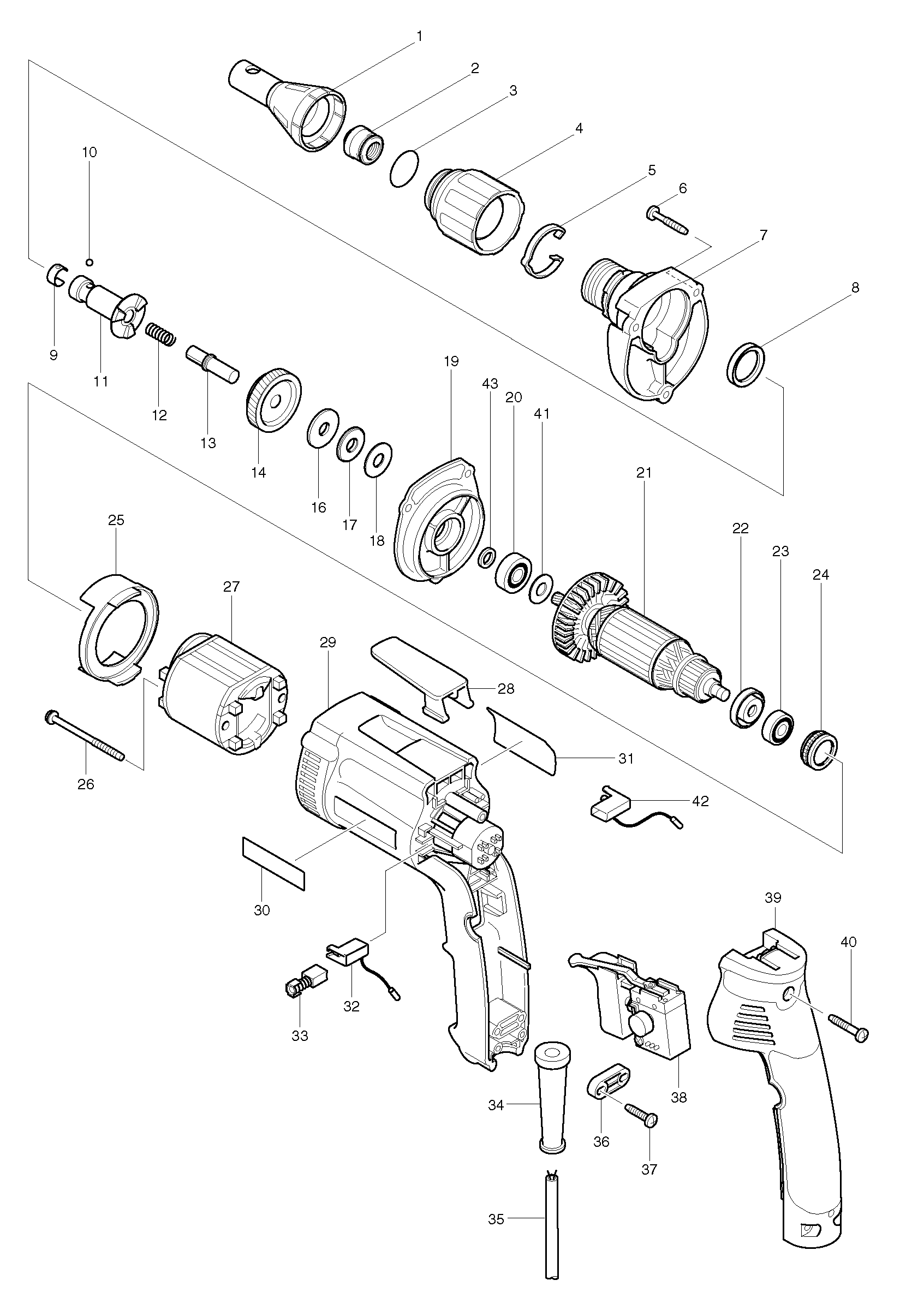 Makita 6824N parts diagram, sheet 1