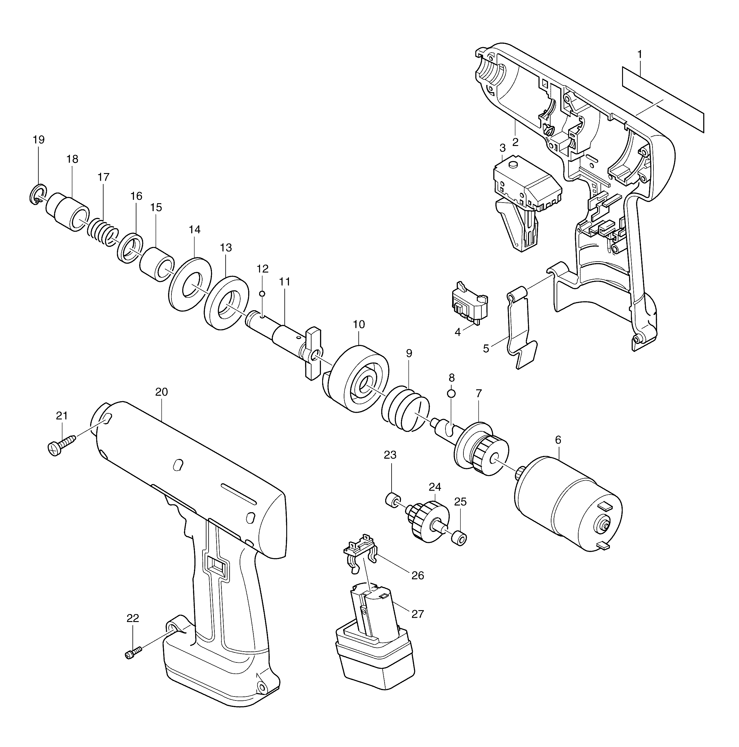 Makita 6901VD parts diagram, sheet 1