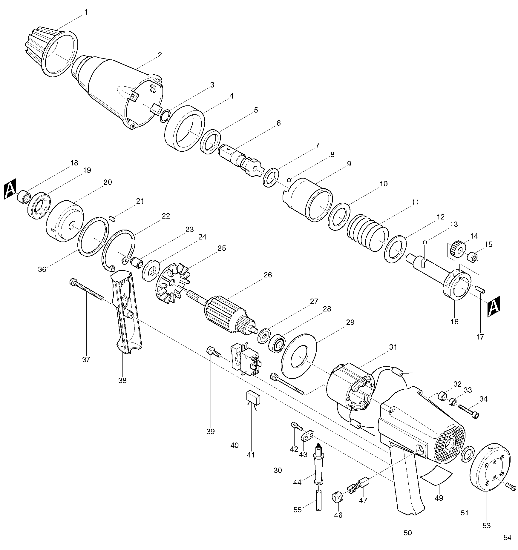 Makita 6906 parts diagram, sheet 1