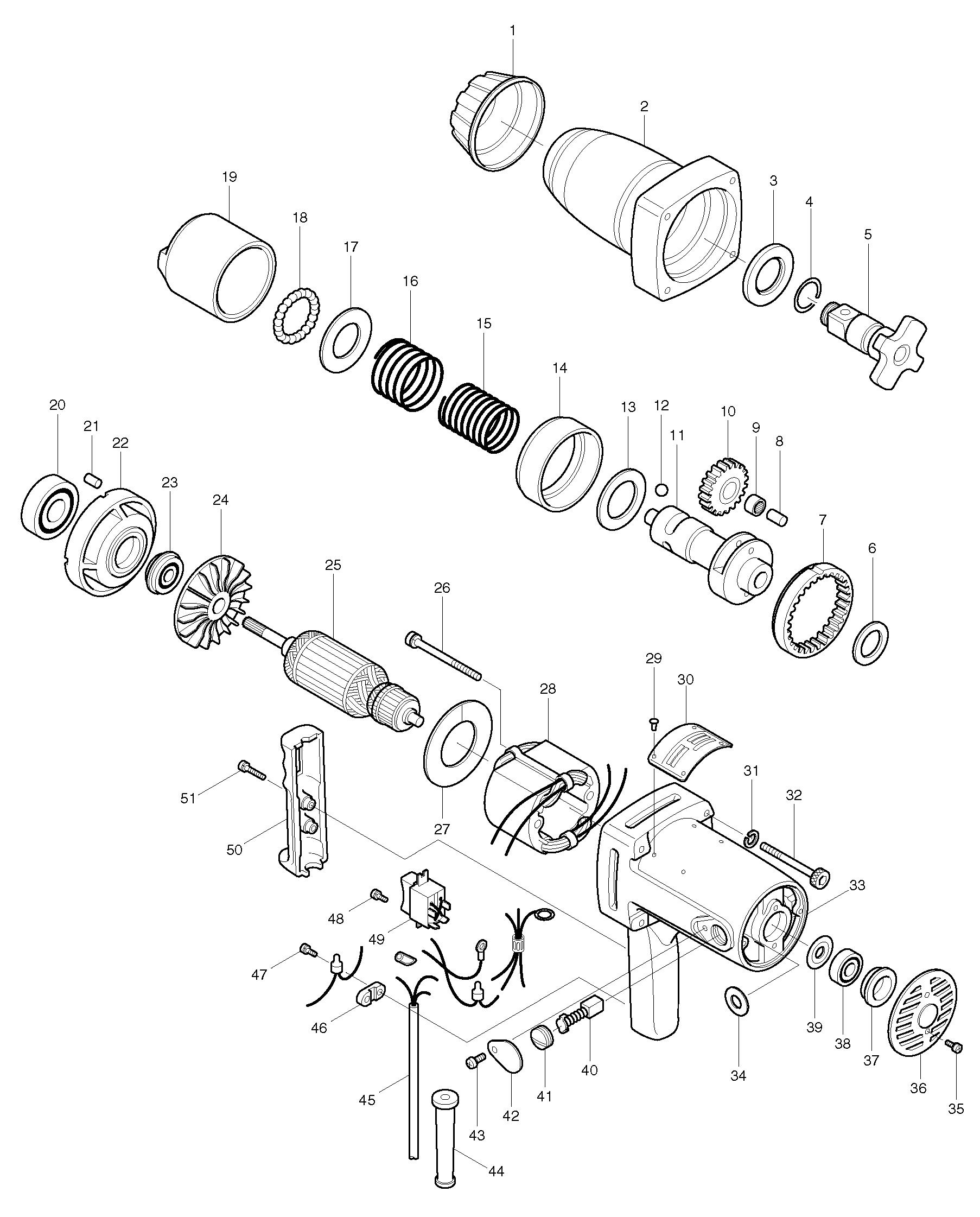 Makita 6910 parts diagram, sheet 1