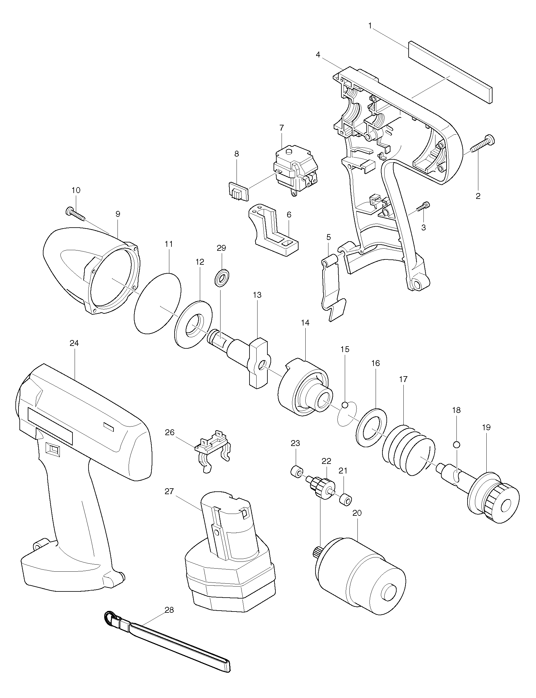 Makita 6911HD parts diagram, sheet 1