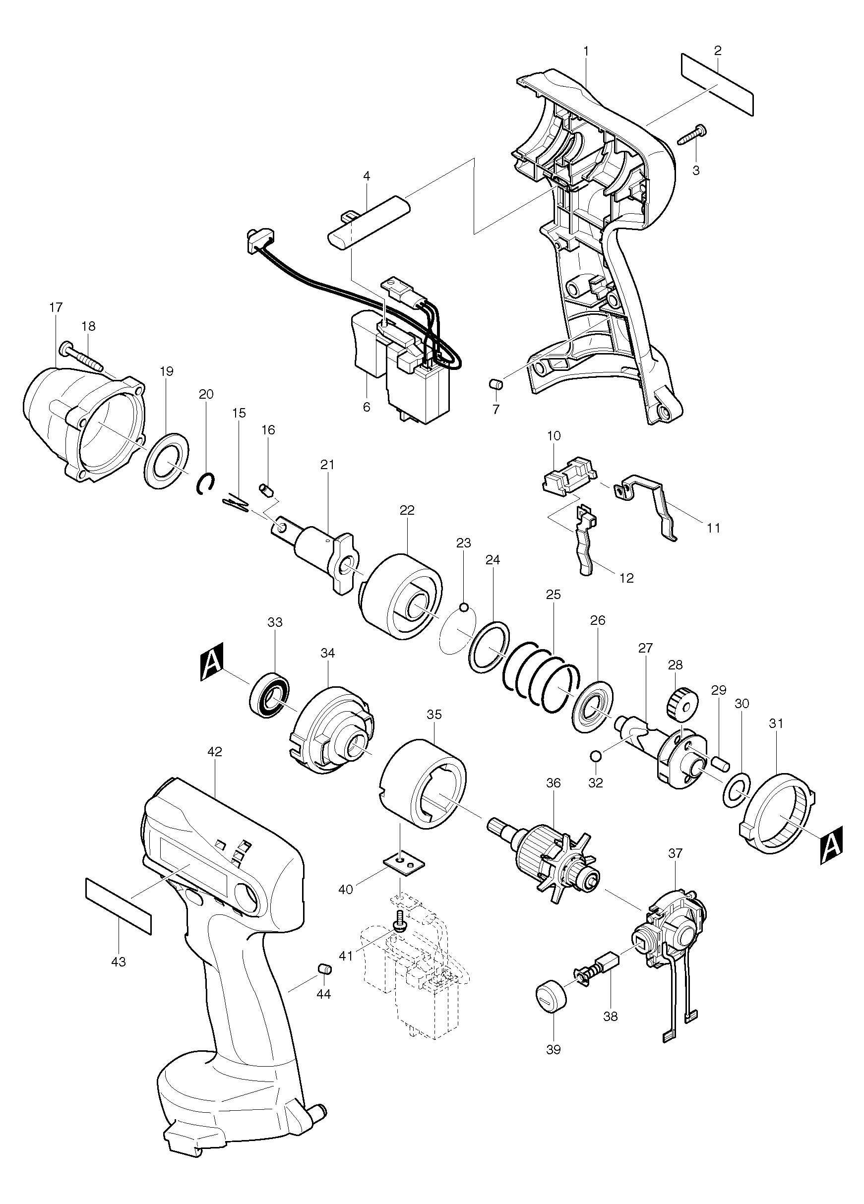 Makita 6934FD parts diagram, sheet 1