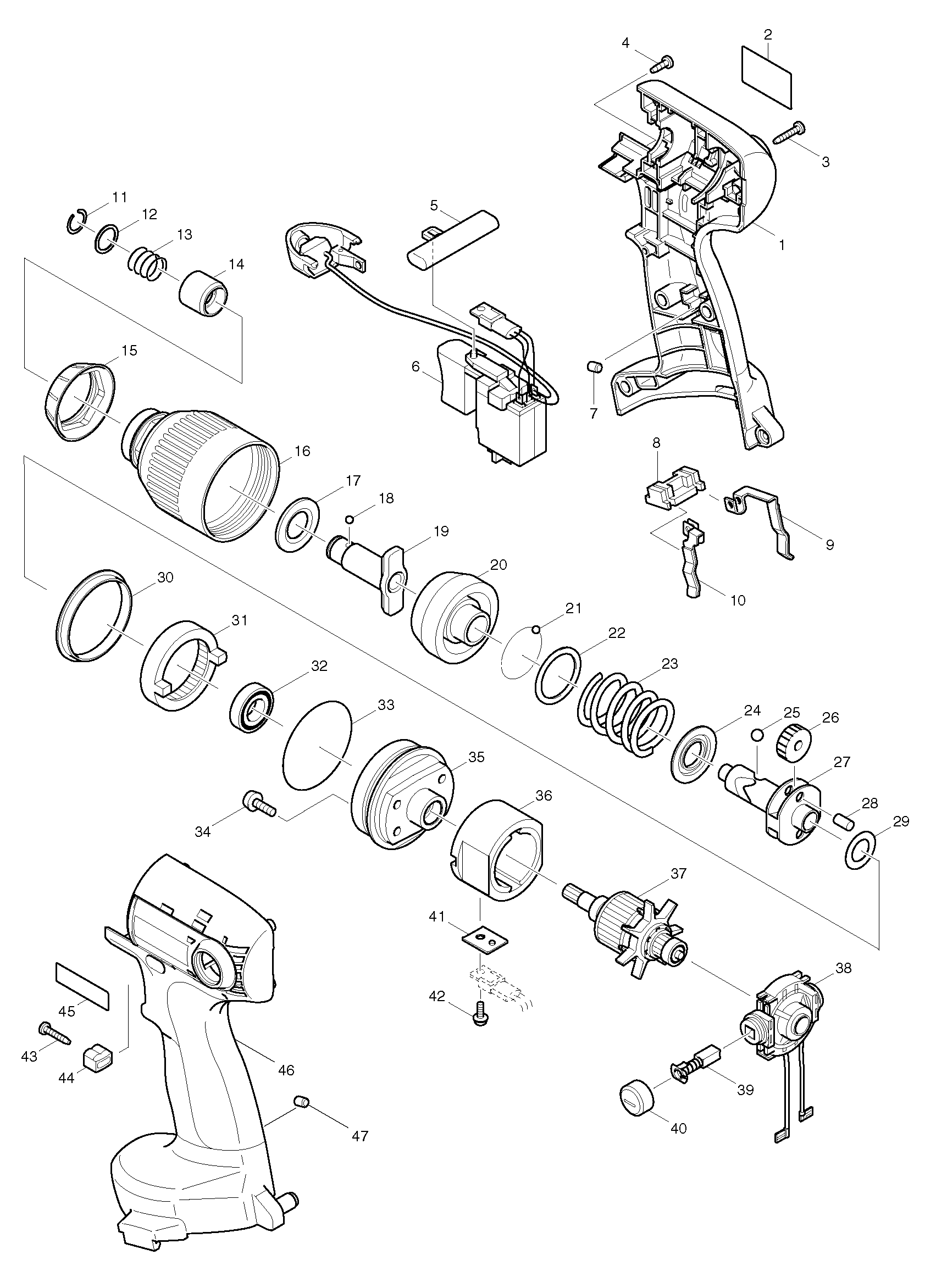 Makita 6935FD parts diagram, sheet 1