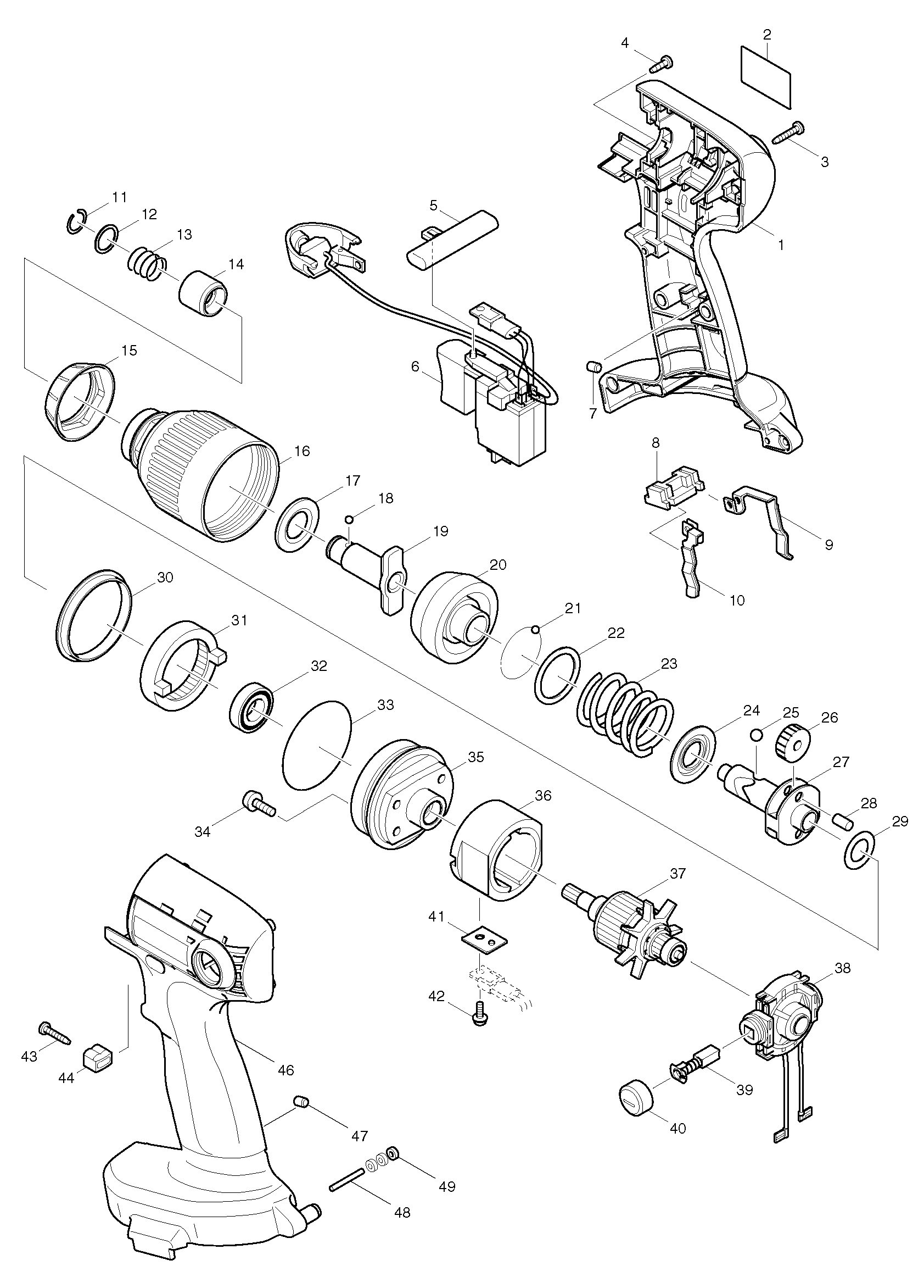 Makita 6936FD parts diagram, sheet 1