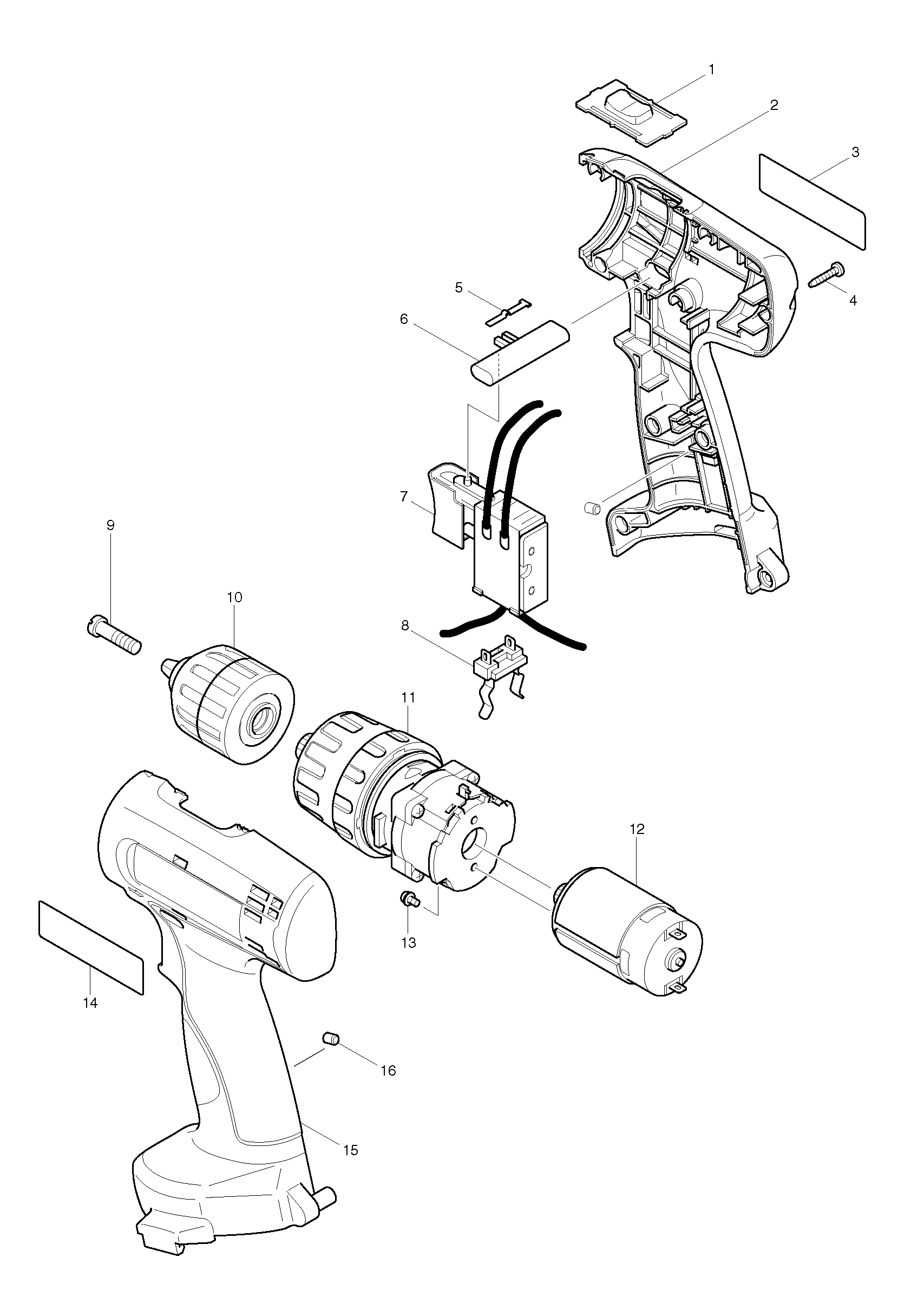 Makita 8280D parts diagram, sheet 1