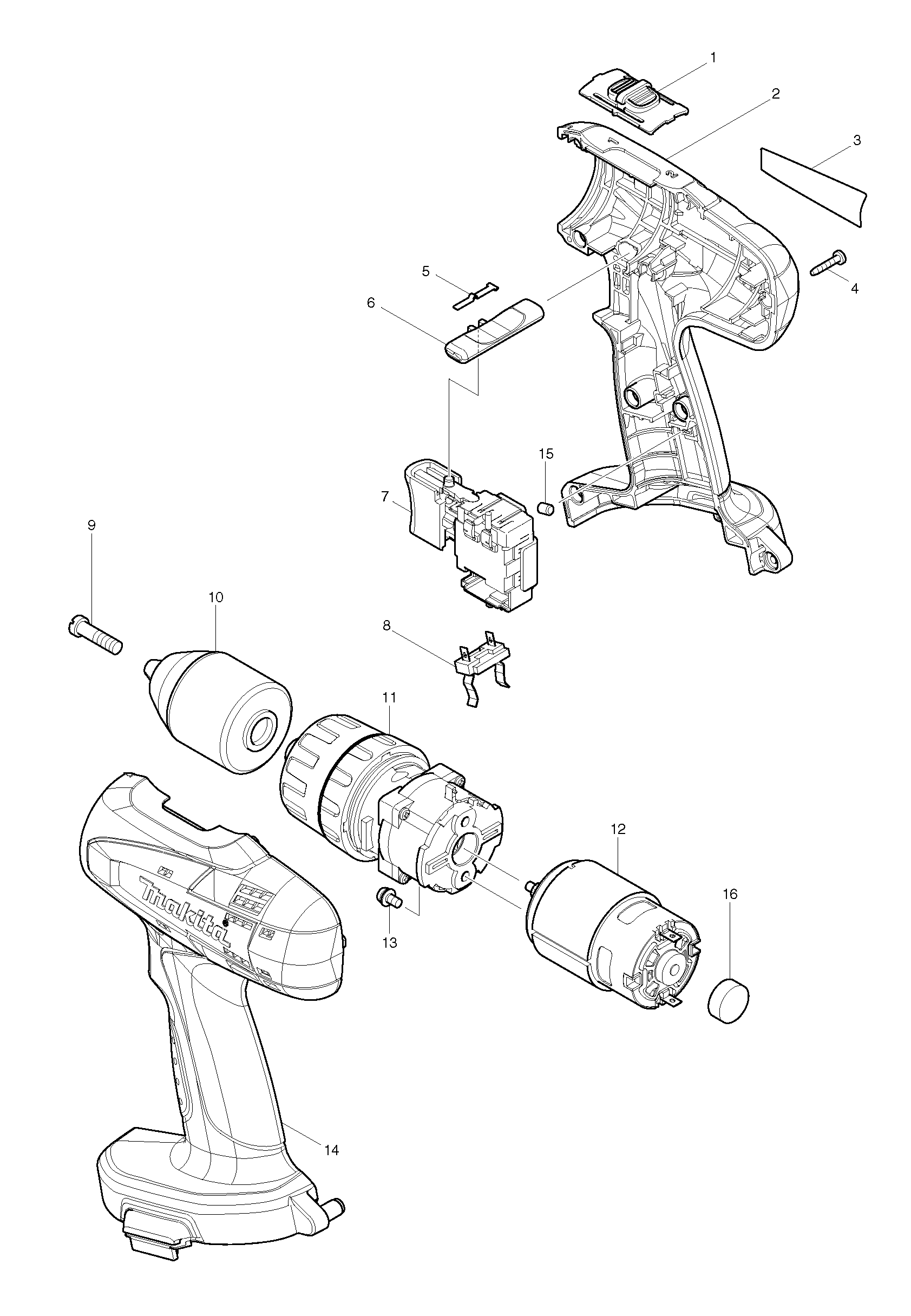Makita 8391D parts diagram, sheet 1