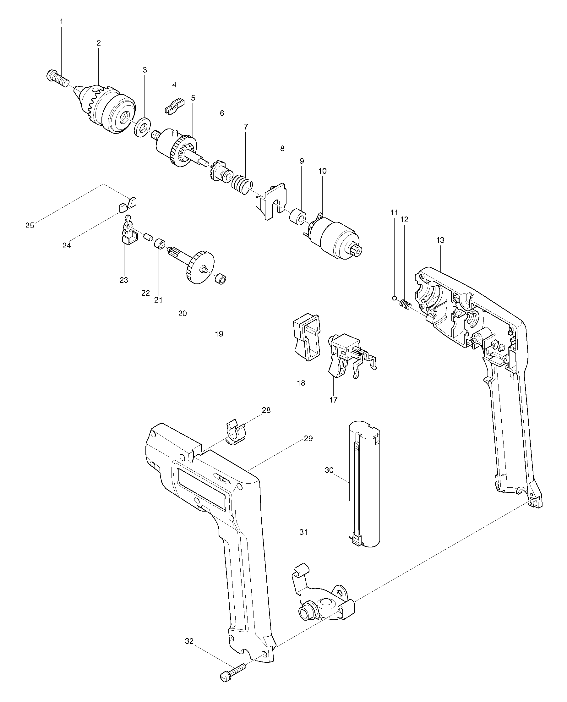 Makita 8400D parts diagram, sheet 1