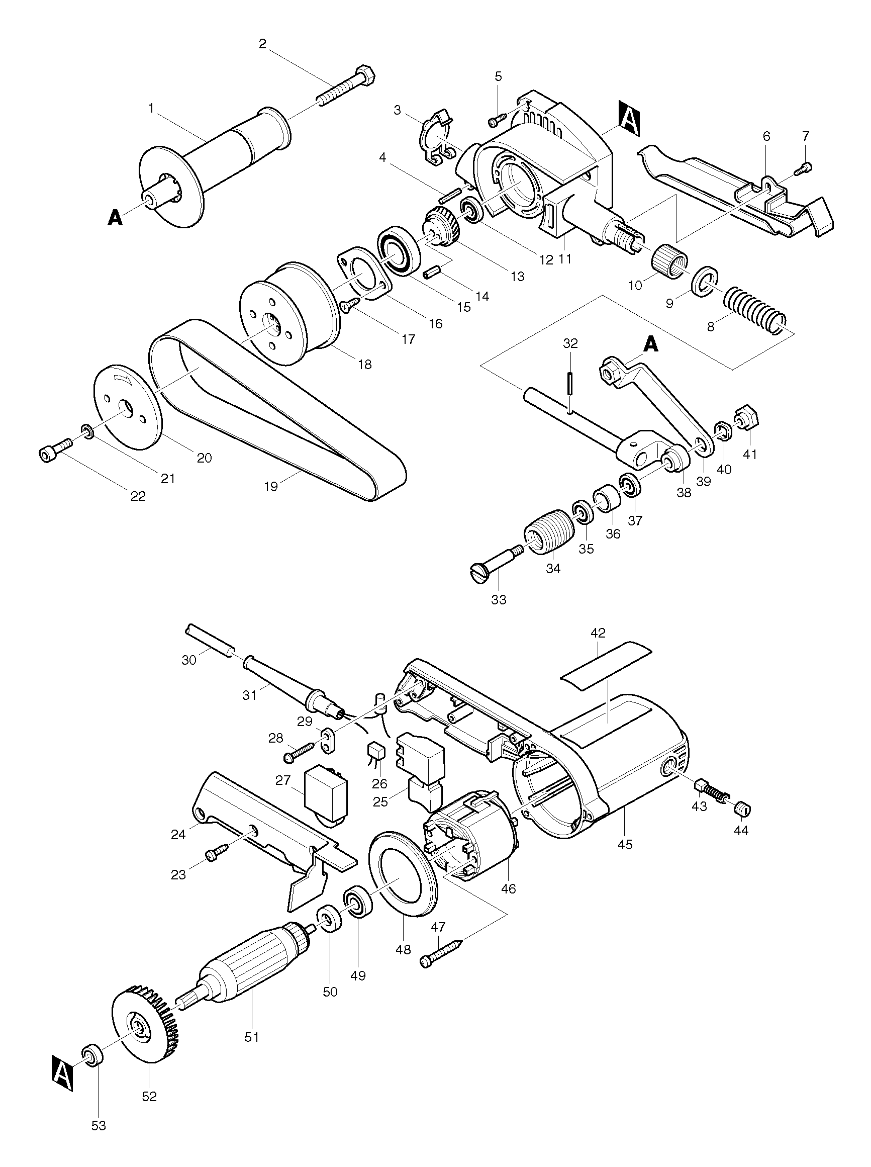 Makita 9031 parts diagram, sheet 1