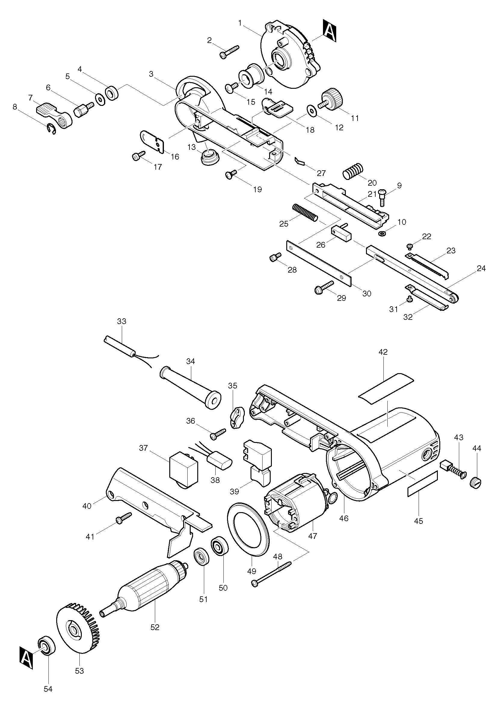 Makita 9032 parts diagram, sheet 1