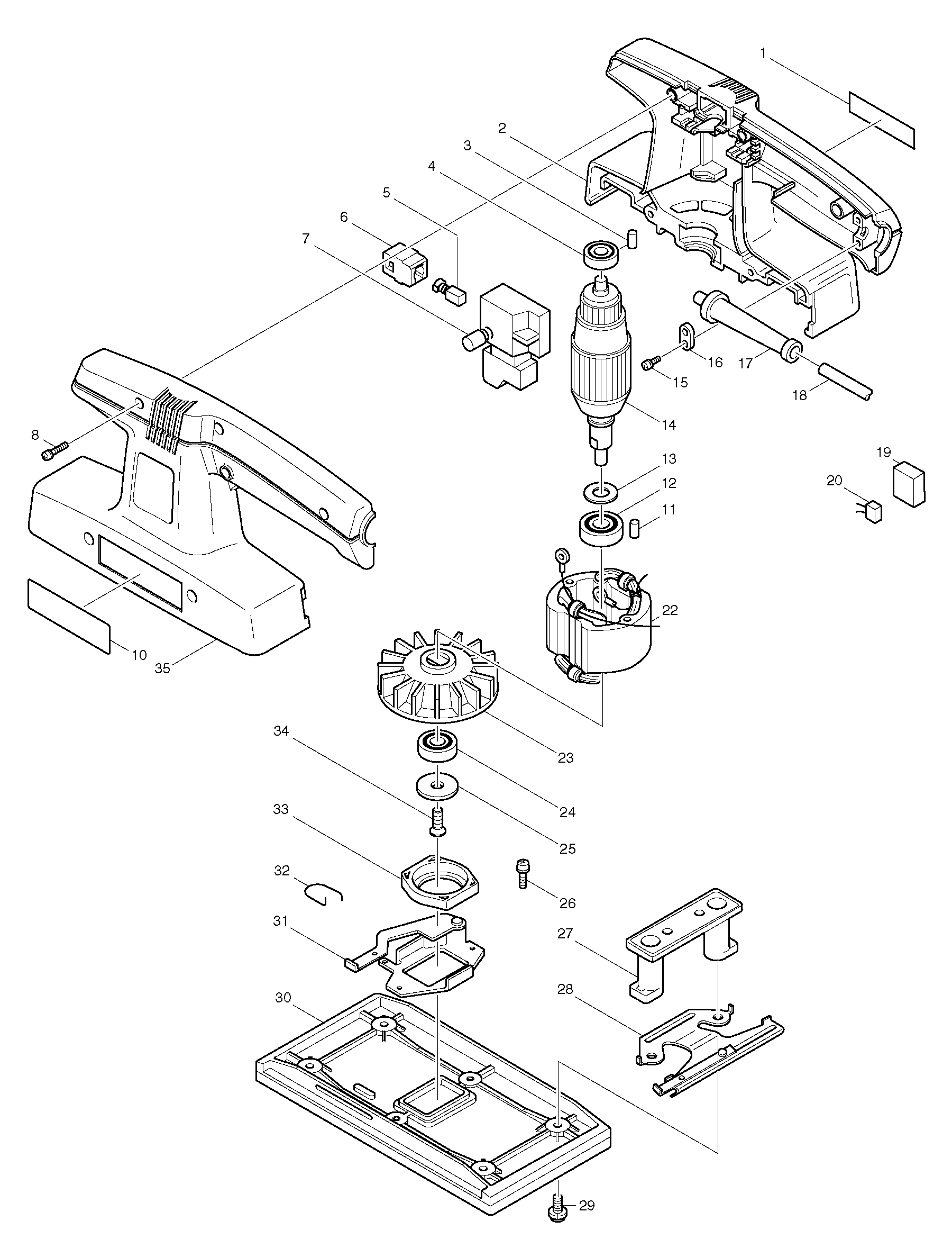 Makita 9035N parts diagram, sheet 1