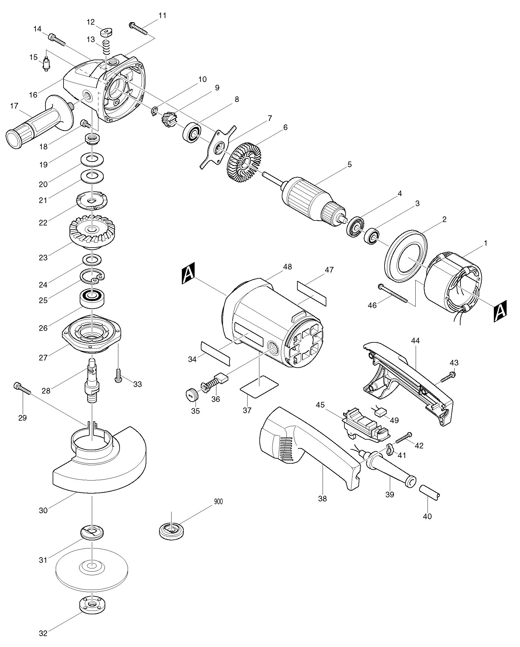 Makita 9047 parts diagram, sheet 1