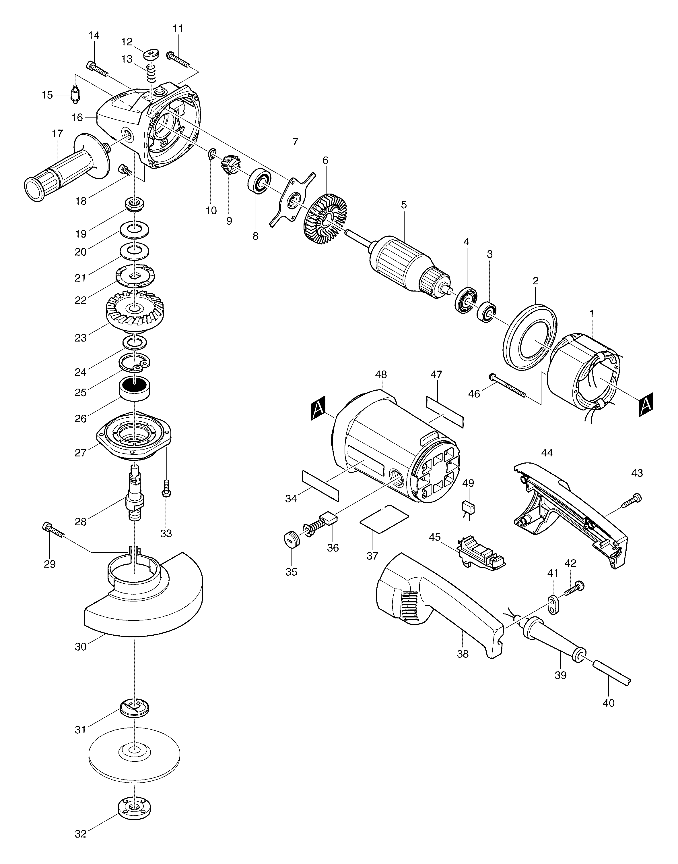Makita 9059S parts diagram, sheet 1