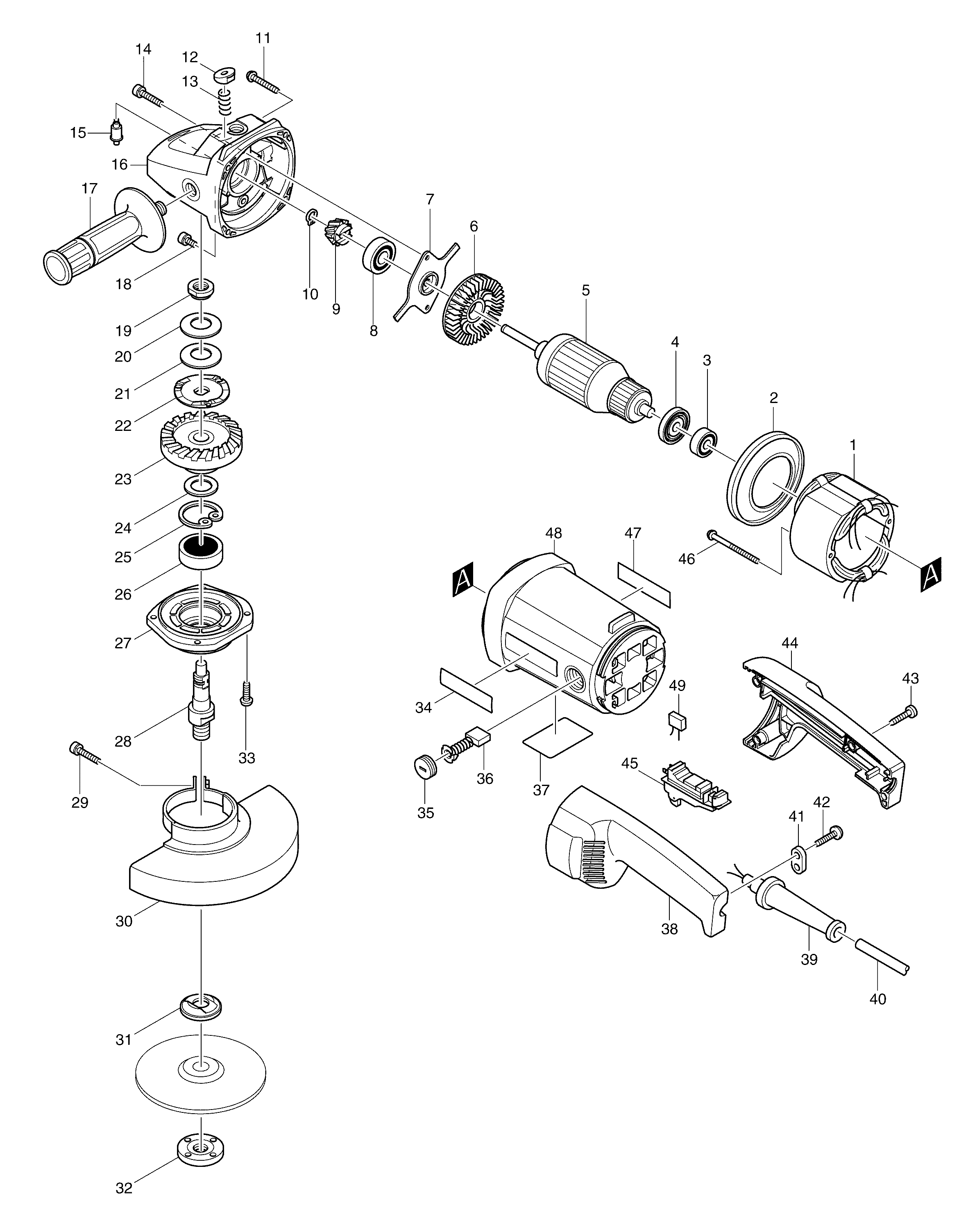Makita 9059 parts diagram, sheet 1