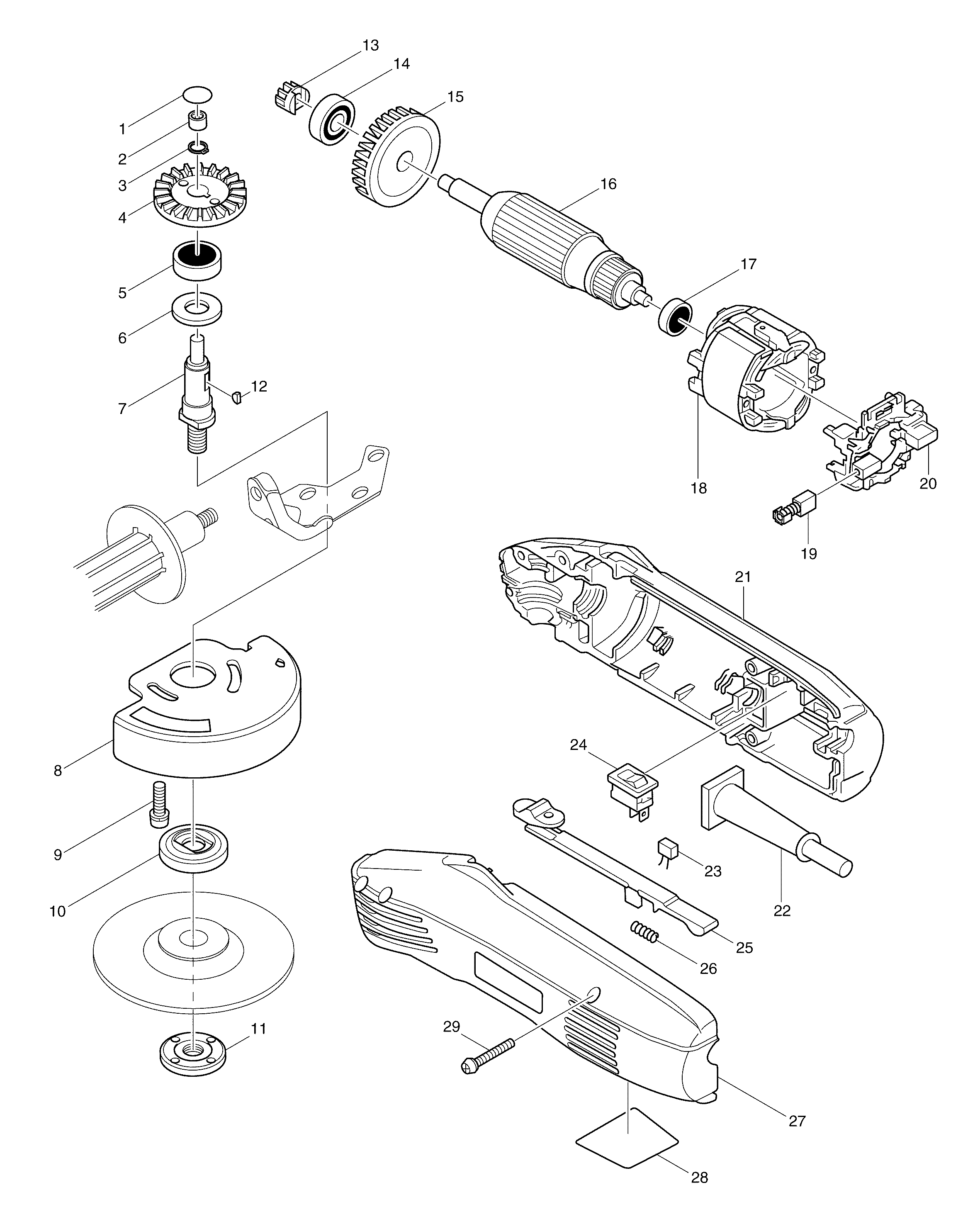 Makita 910 parts diagram, sheet 1