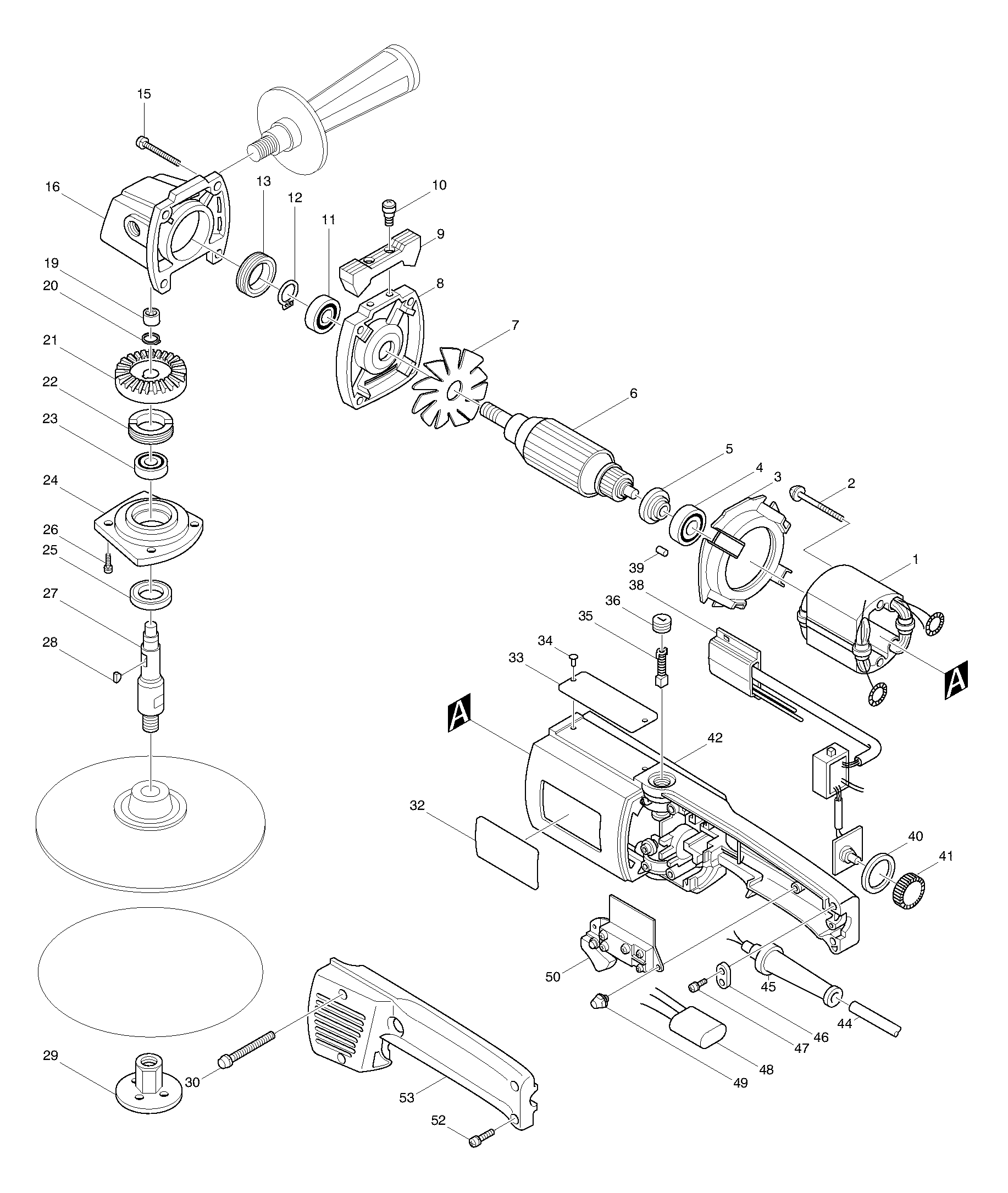 Makita 9217SPC parts diagram, sheet 1