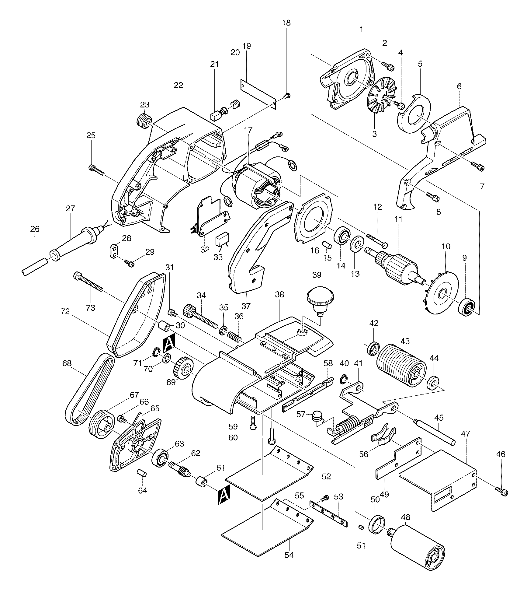Makita 9401 parts diagram, sheet 1