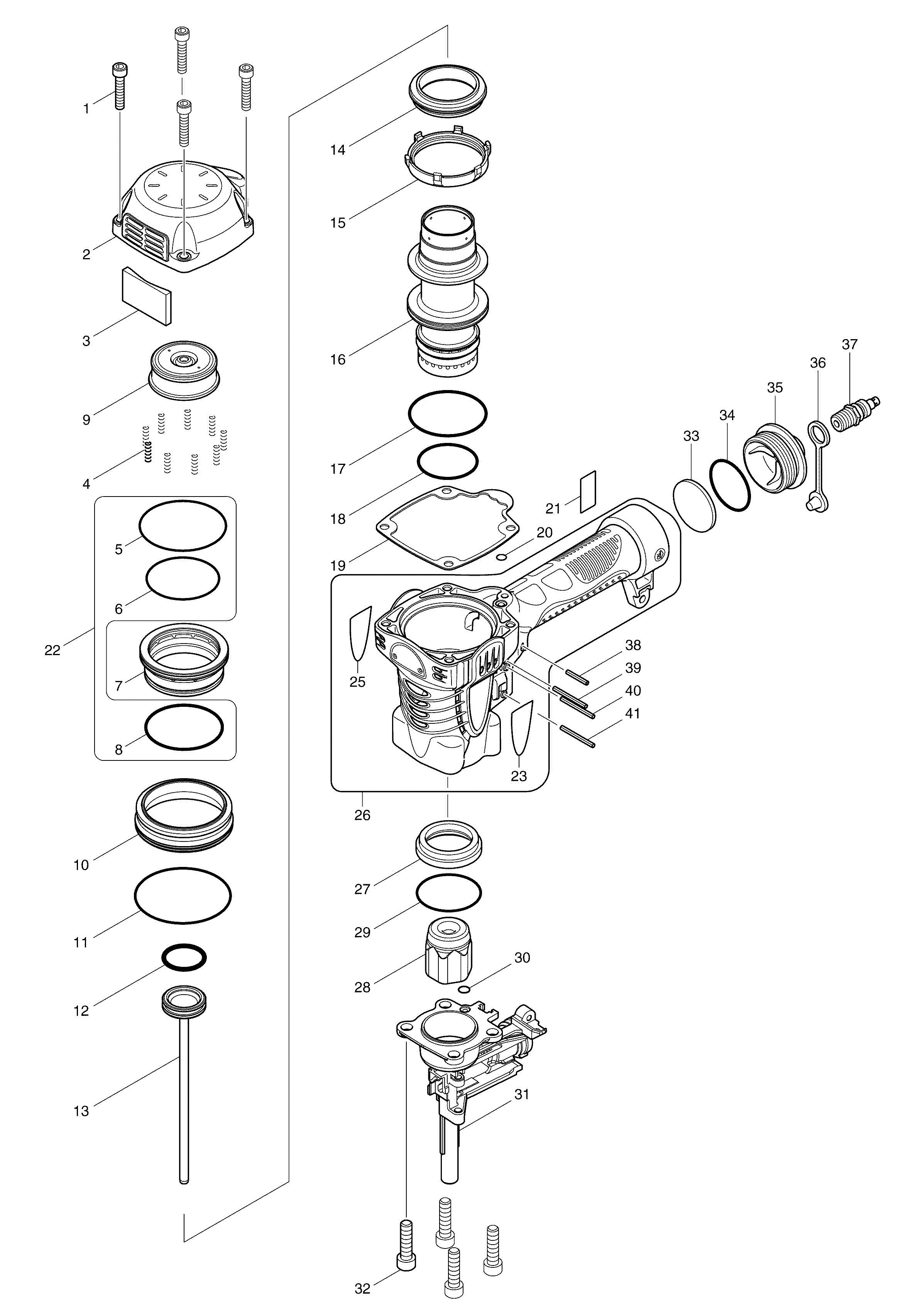 Makita AN250HC parts diagram, sheet 1