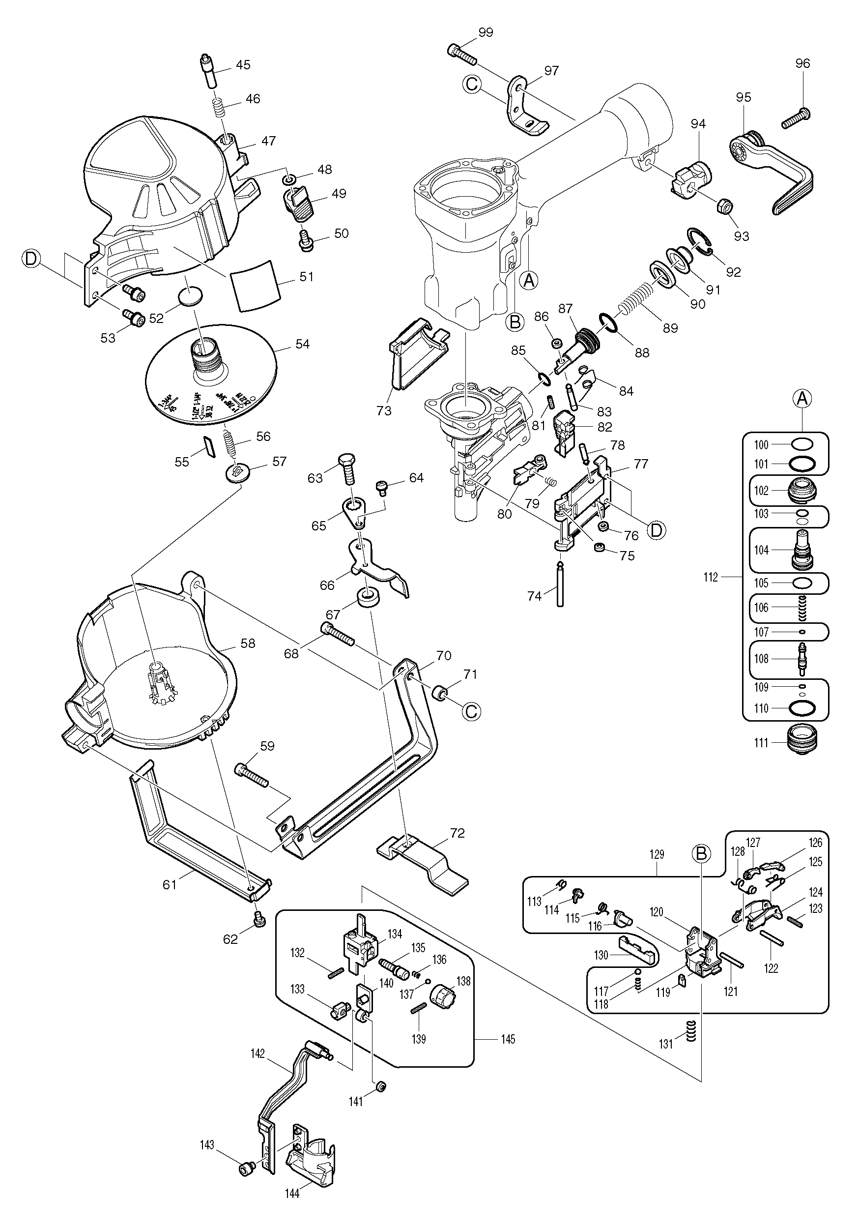 Makita AN450H parts diagram, sheet 2