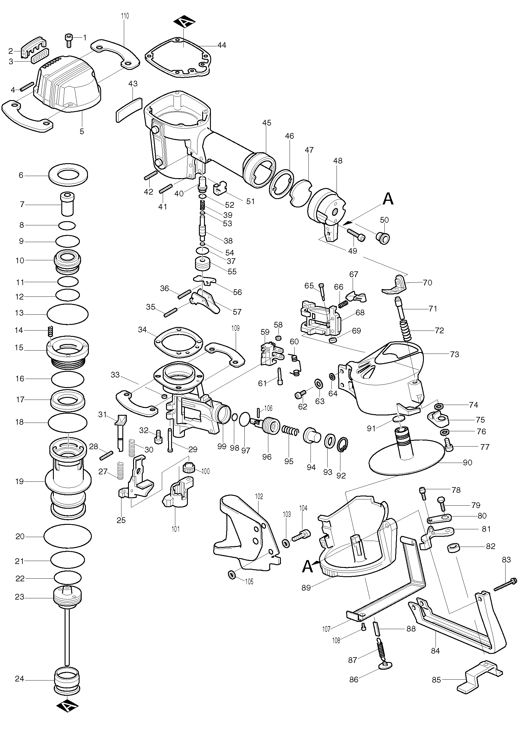 Makita AN451 parts diagram, sheet 1