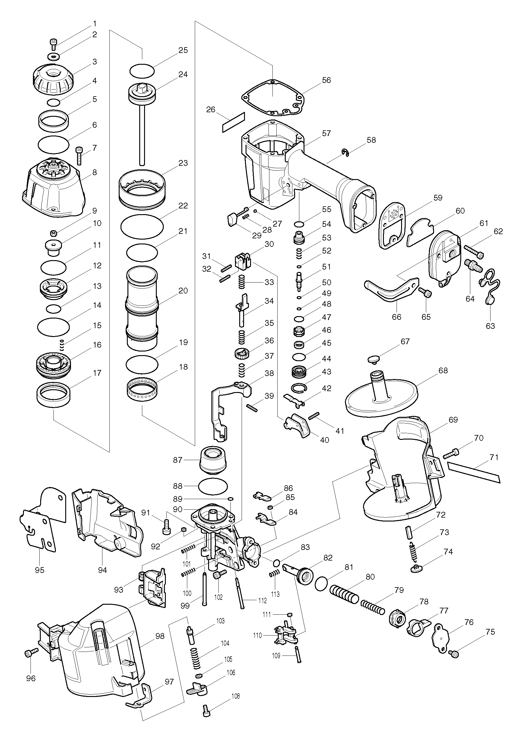 Makita AN621 parts diagram, sheet 1