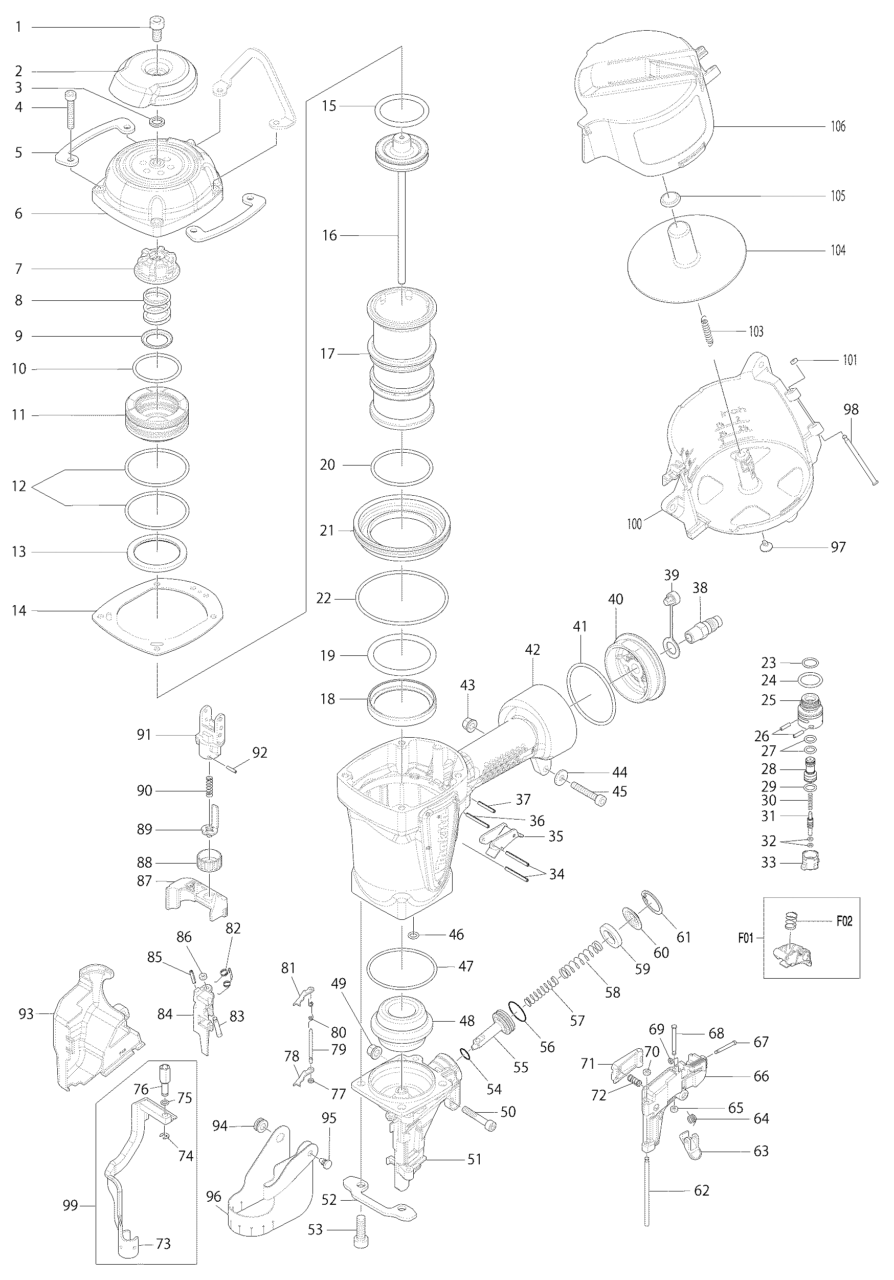 Makita AN760 parts diagram, sheet 1