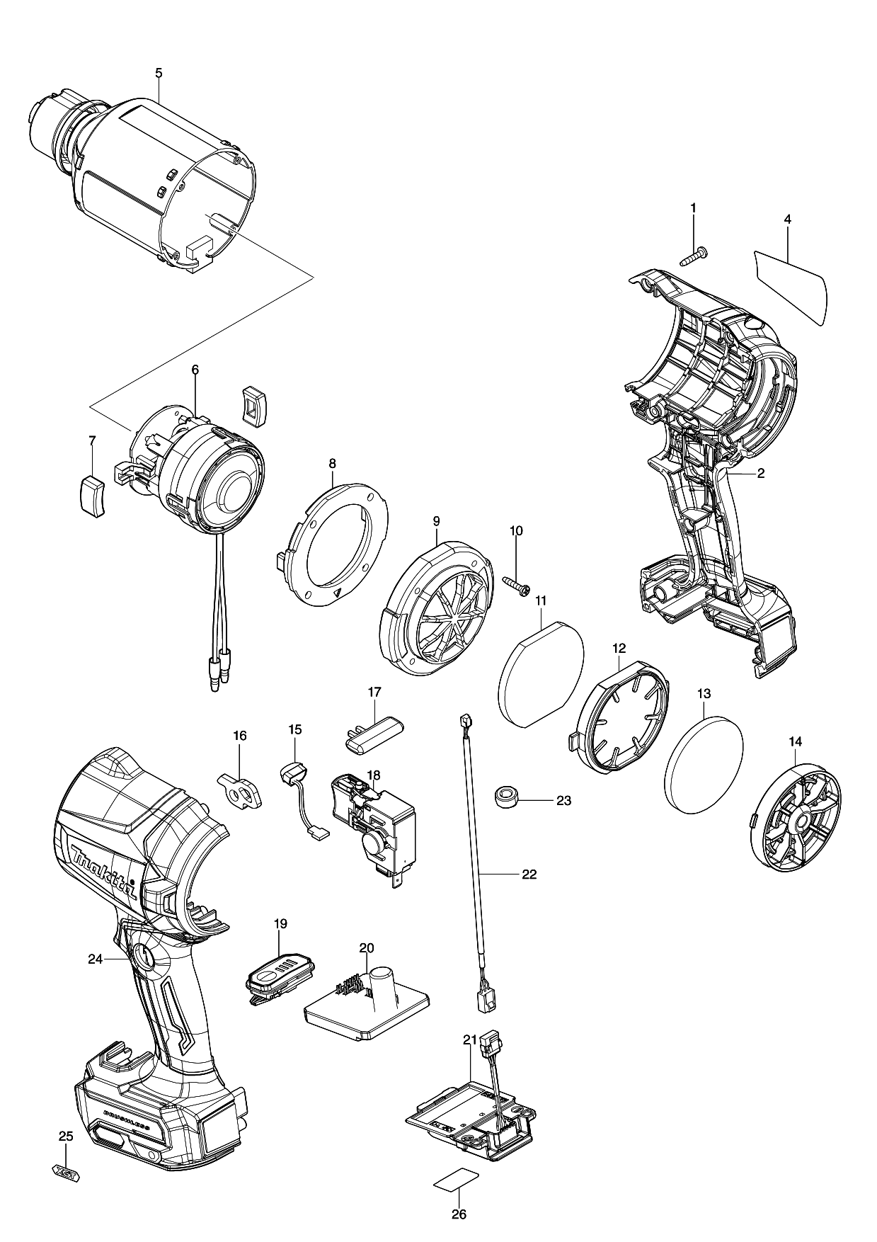 Makita AS001G parts diagram, sheet 1