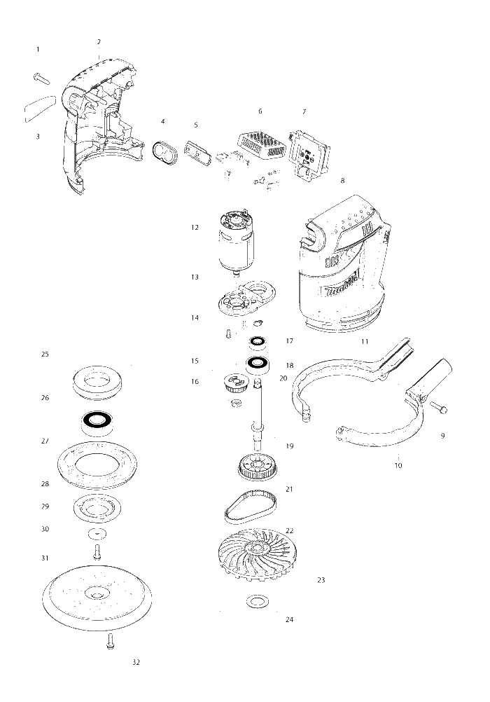 Makita BBO180 parts diagram, sheet 1