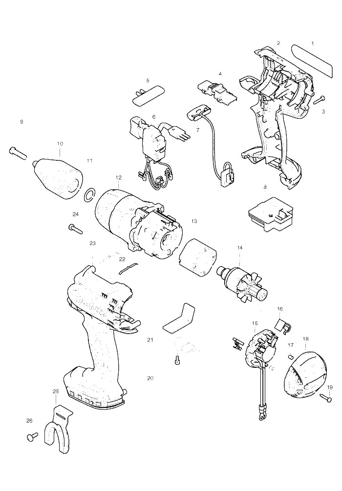 Makita BDF451 parts diagram, sheet 1